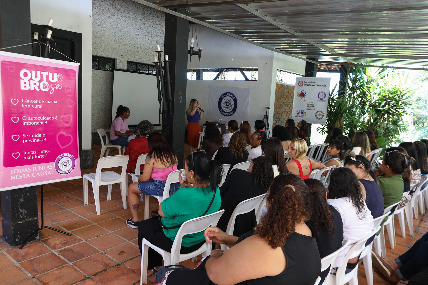 Encerramento do encontro das mulheres trabalhadoras químicas do abc realizado na Chácara Fortaleza. Rua José Marion, 597 - Finco, São Bernardo do Campo-SP. Fotos Dino Santos. Brasil_25_10_2025.