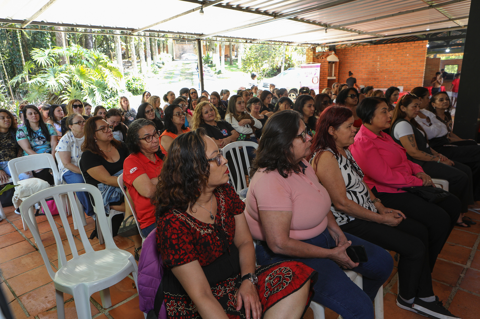 Encerramento do encontro das mulheres trabalhadoras químicas do abc realizado na Chácara Fortaleza. Rua José Marion, 597 - Finco, São Bernardo do Campo-SP. Fotos Dino Santos. Brasil_25_10_2025.