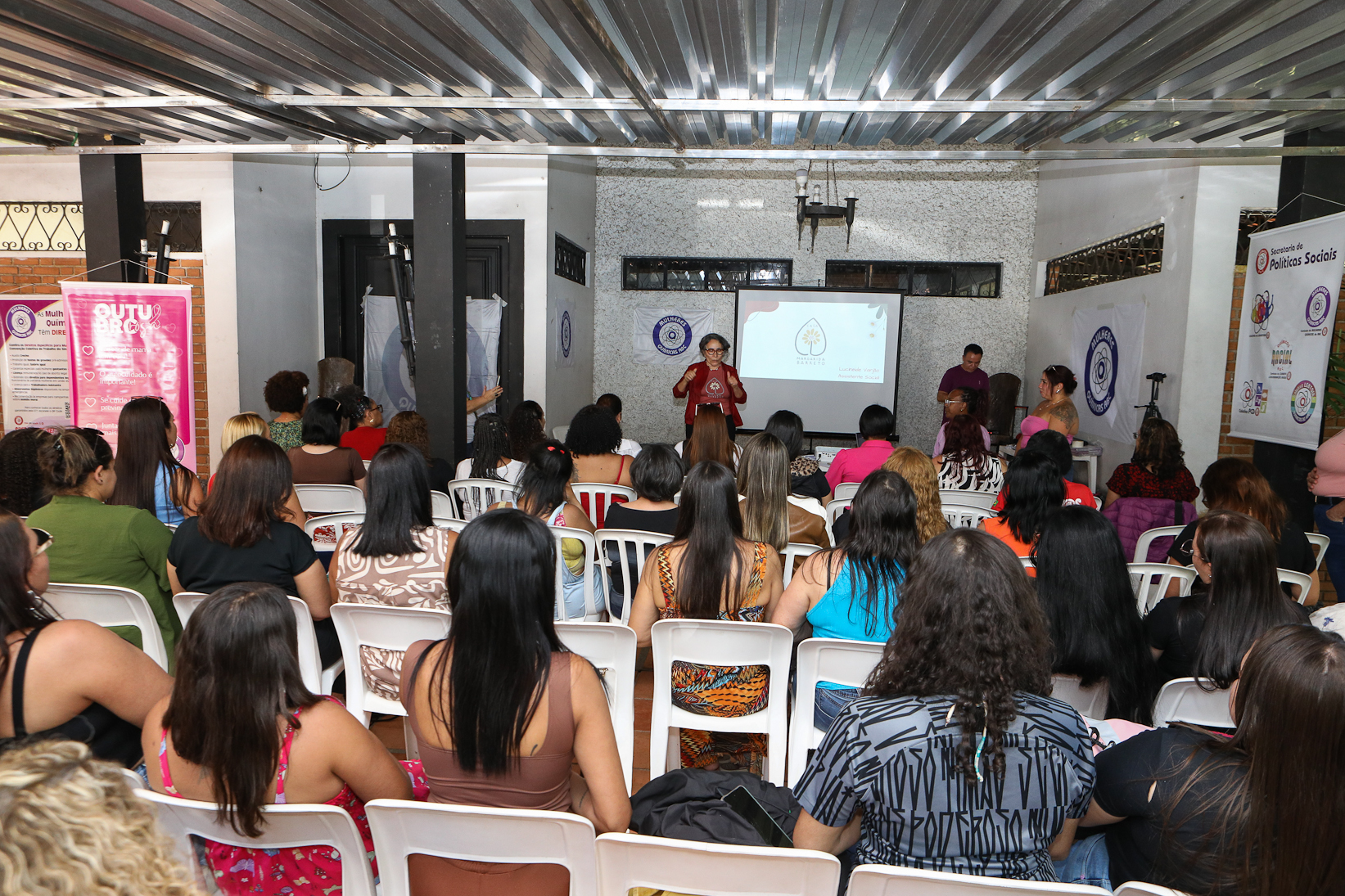 Encerramento do encontro das mulheres trabalhadoras químicas do abc realizado na Chácara Fortaleza. Rua José Marion, 597 - Finco, São Bernardo do Campo-SP. Fotos Dino Santos. Brasil_25_10_2025.