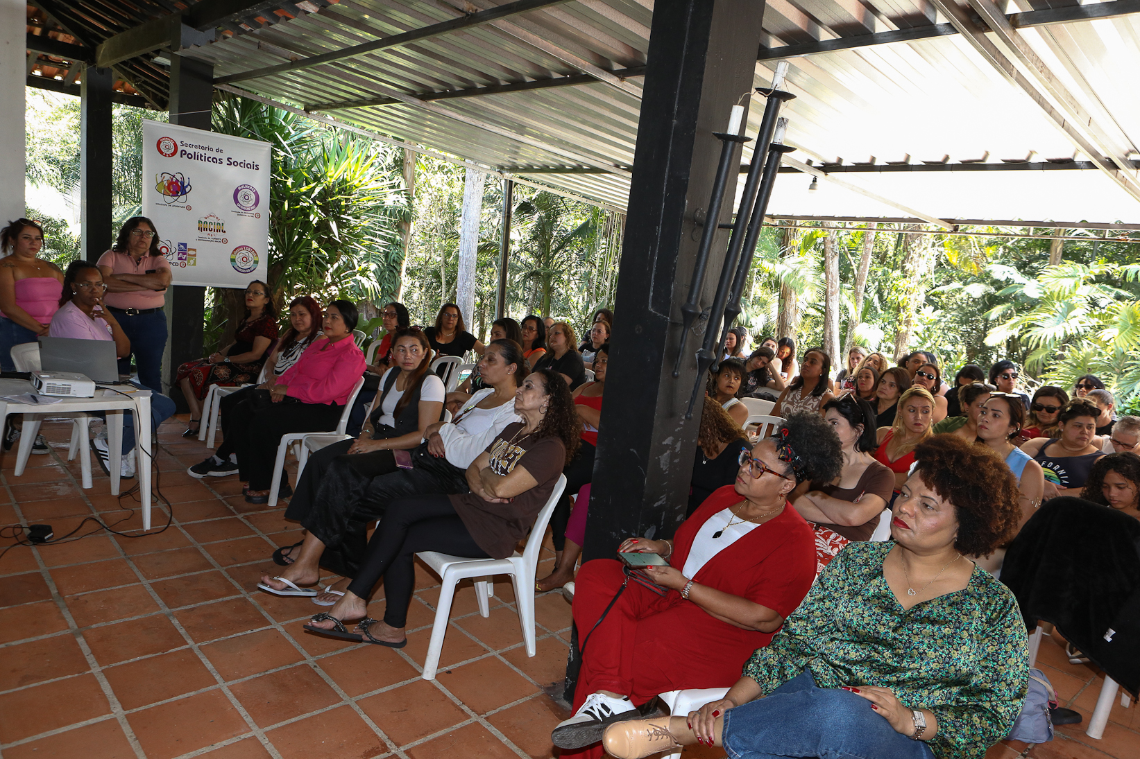 Encerramento do encontro das mulheres trabalhadoras químicas do abc realizado na Chácara Fortaleza. Rua José Marion, 597 - Finco, São Bernardo do Campo-SP. Fotos Dino Santos. Brasil_25_10_2025.