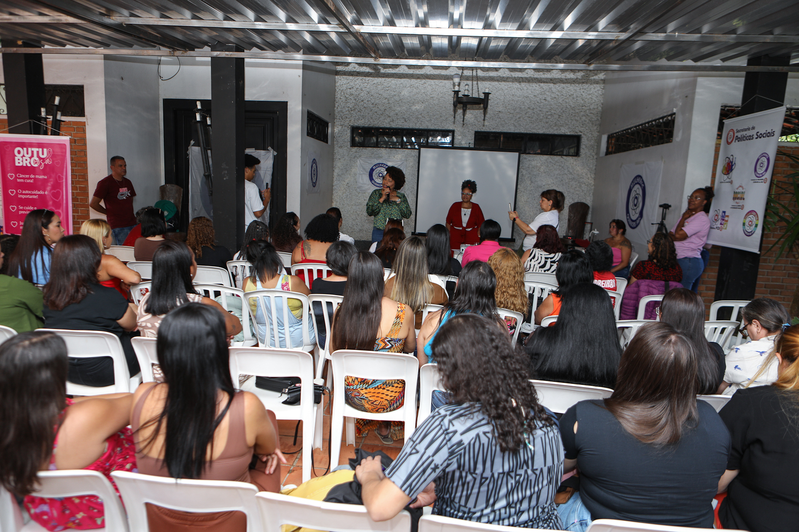 Encerramento do encontro das mulheres trabalhadoras químicas do abc realizado na Chácara Fortaleza. Rua José Marion, 597 - Finco, São Bernardo do Campo-SP. Fotos Dino Santos. Brasil_25_10_2025.