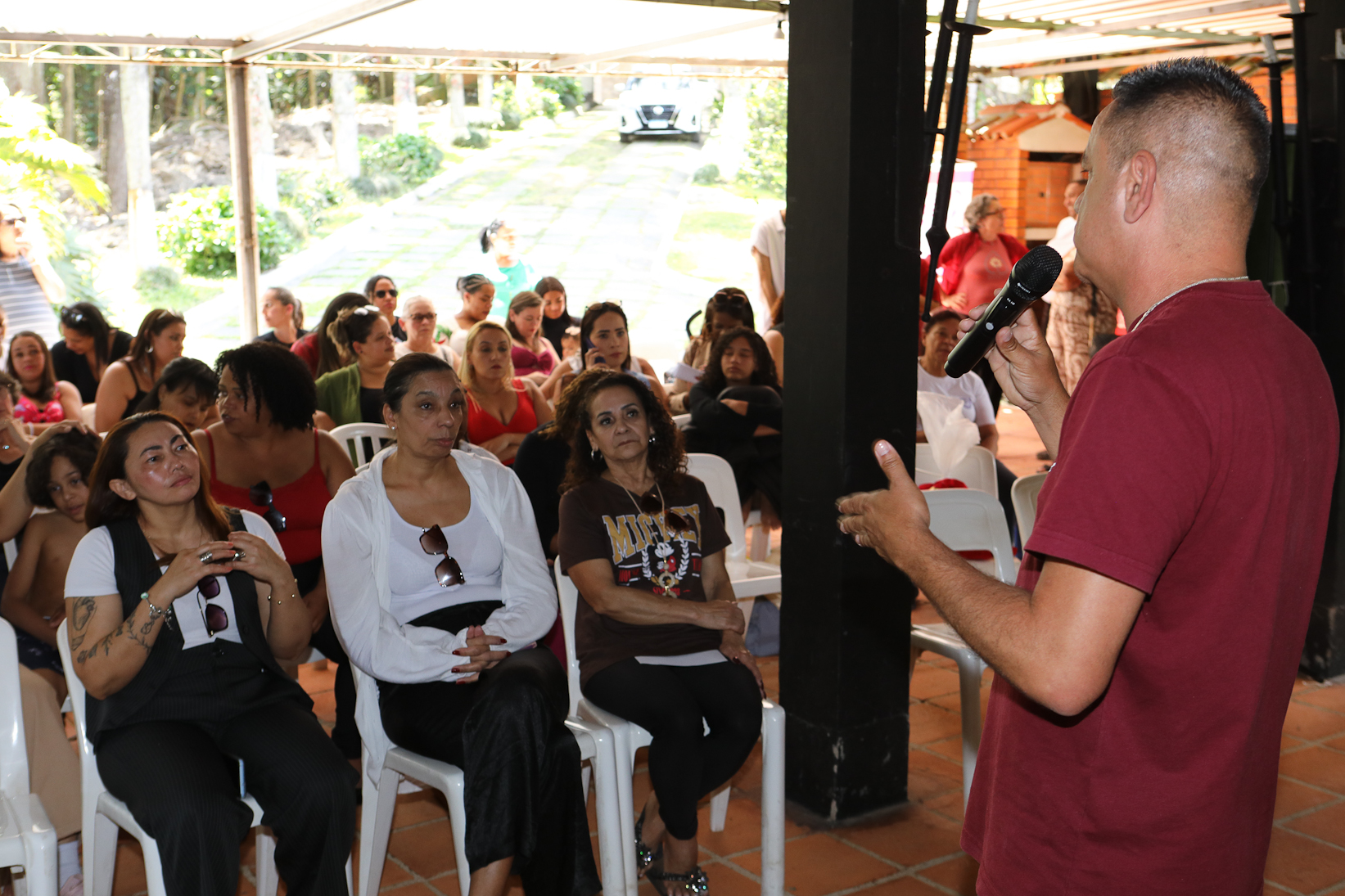 Encerramento do encontro das mulheres trabalhadoras químicas do abc realizado na Chácara Fortaleza. Rua José Marion, 597 - Finco, São Bernardo do Campo-SP. Fotos Dino Santos. Brasil_25_10_2025.