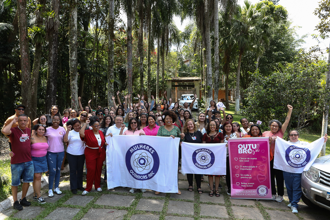 Encerramento do encontro das mulheres trabalhadoras químicas do abc realizado na Chácara Fortaleza. Rua José Marion, 597 - Finco, São Bernardo do Campo-SP. Fotos Dino Santos. Brasil_25_10_2025.