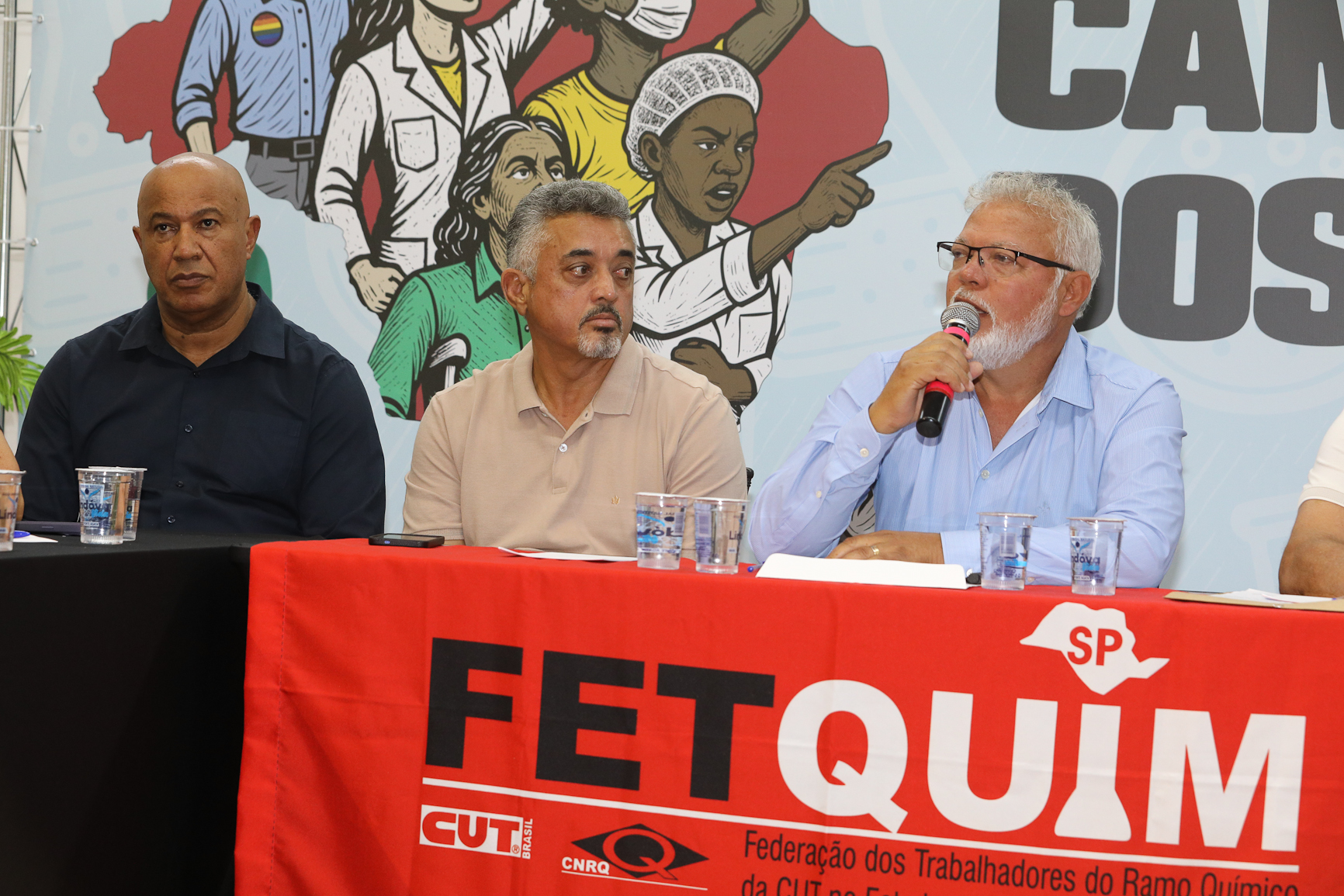Entrega da pauta da campanha salarial do setor químico para a patronal no Sindicato dos Químicos de São Paulo. Rua Tamandaré, 348 - Liberdade, SP. Fotos Dino Santos. Brasil_06_10_2025.