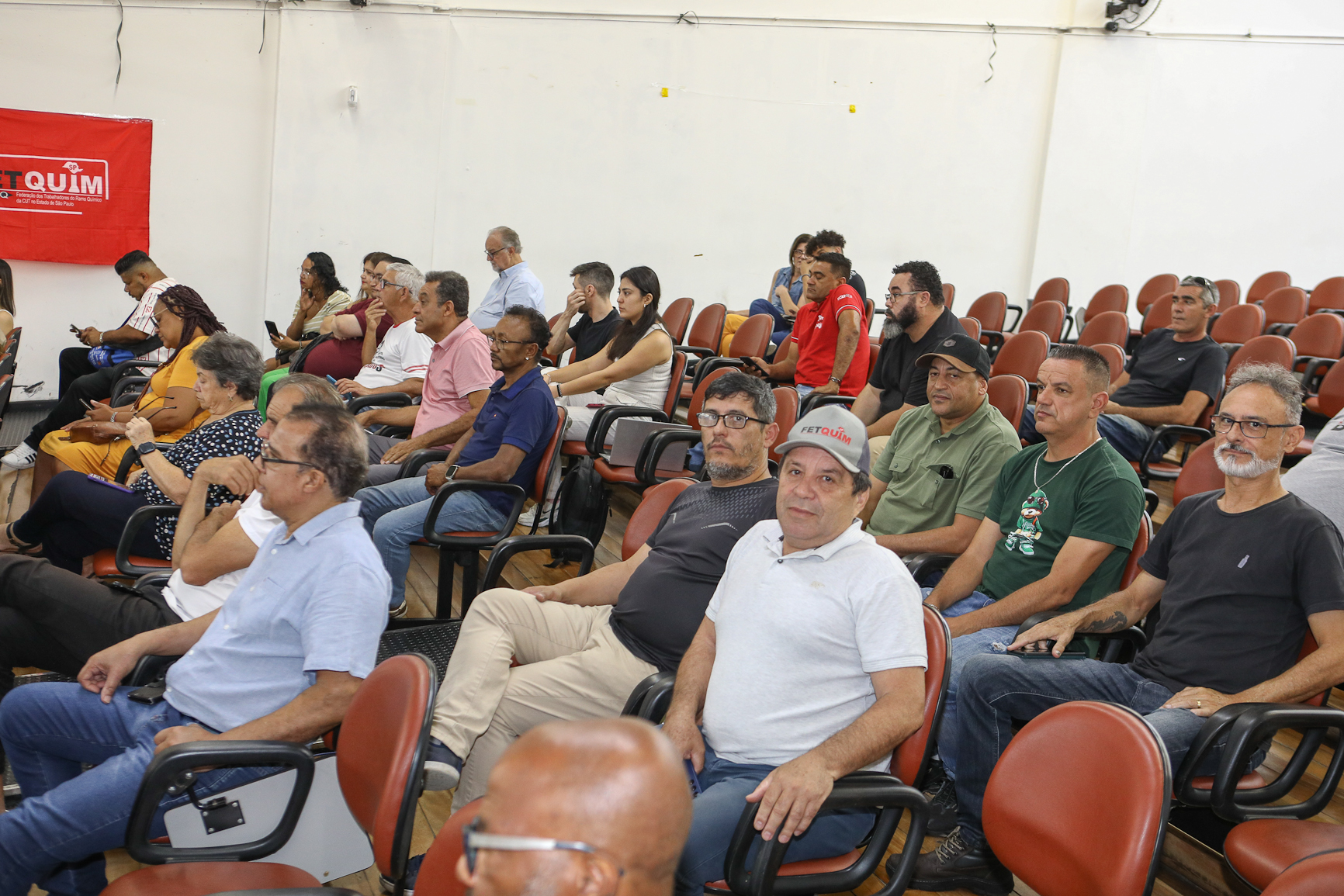 Entrega da pauta da campanha salarial do setor químico para a patronal no Sindicato dos Químicos de São Paulo. Rua Tamandaré, 348 - Liberdade, SP. Fotos Dino Santos. Brasil_06_10_2025.