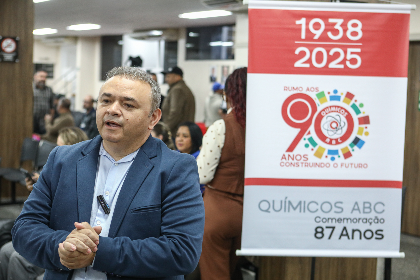 Homenagem ao Sindicato dos Químicos do ABC pelo aniversário de 87 anos com Diploma Legislativo de Honra ao Mérito Social pela autoria do vereador Orlando Vitoriano realizado na Câmara Municipal de Diadema. Av. Antonio Piranga, 474 - Centro de Diadema/SP. Fotos Dino Santos. Brasil_08_10_2025