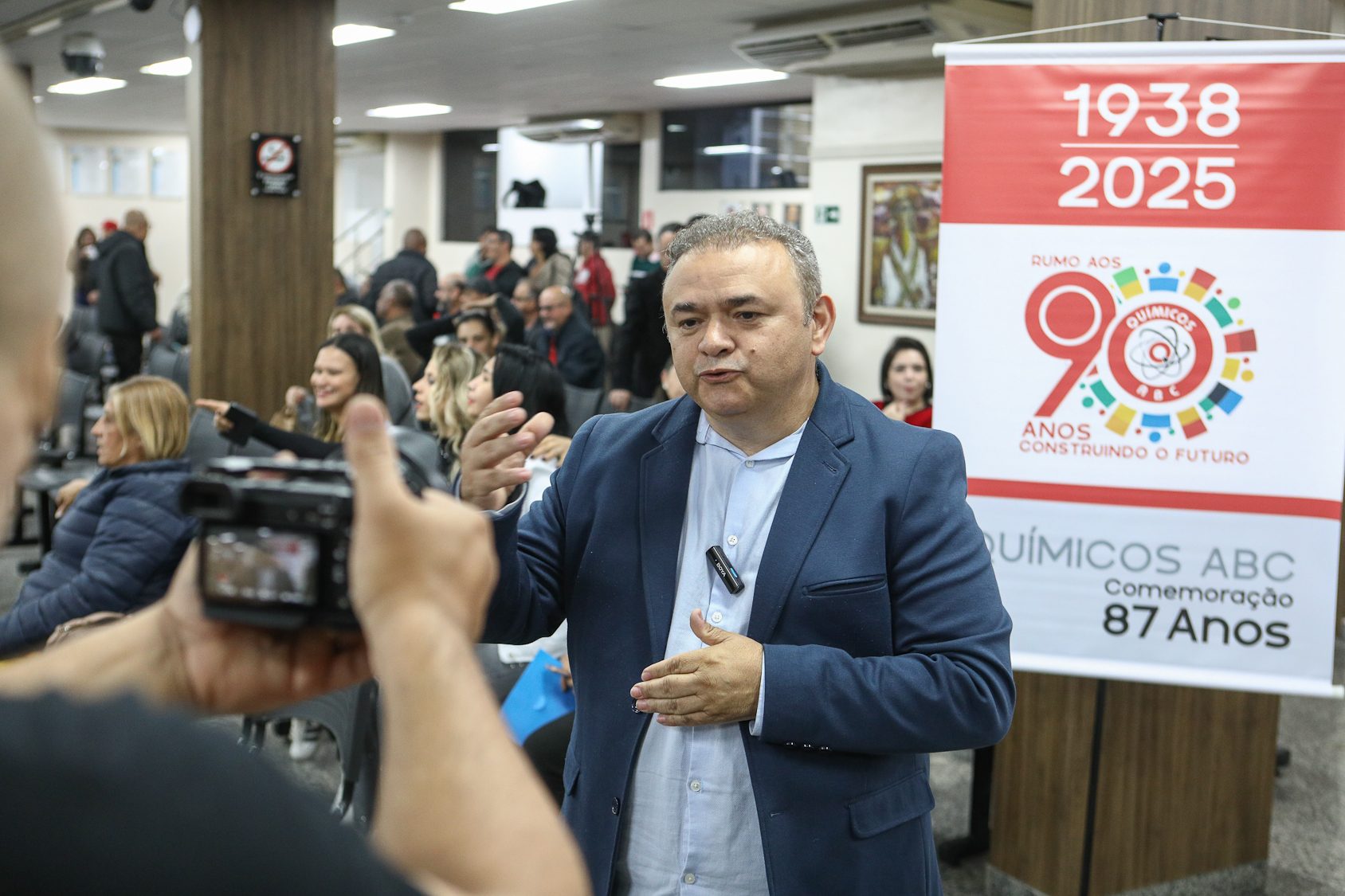 Homenagem ao Sindicato dos Químicos do ABC pelo aniversário de 87 anos com Diploma Legislativo de Honra ao Mérito Social pela autoria do vereador Orlando Vitoriano realizado na Câmara Municipal de Diadema. Av. Antonio Piranga, 474 - Centro de Diadema/SP. Fotos Dino Santos. Brasil_08_10_2025