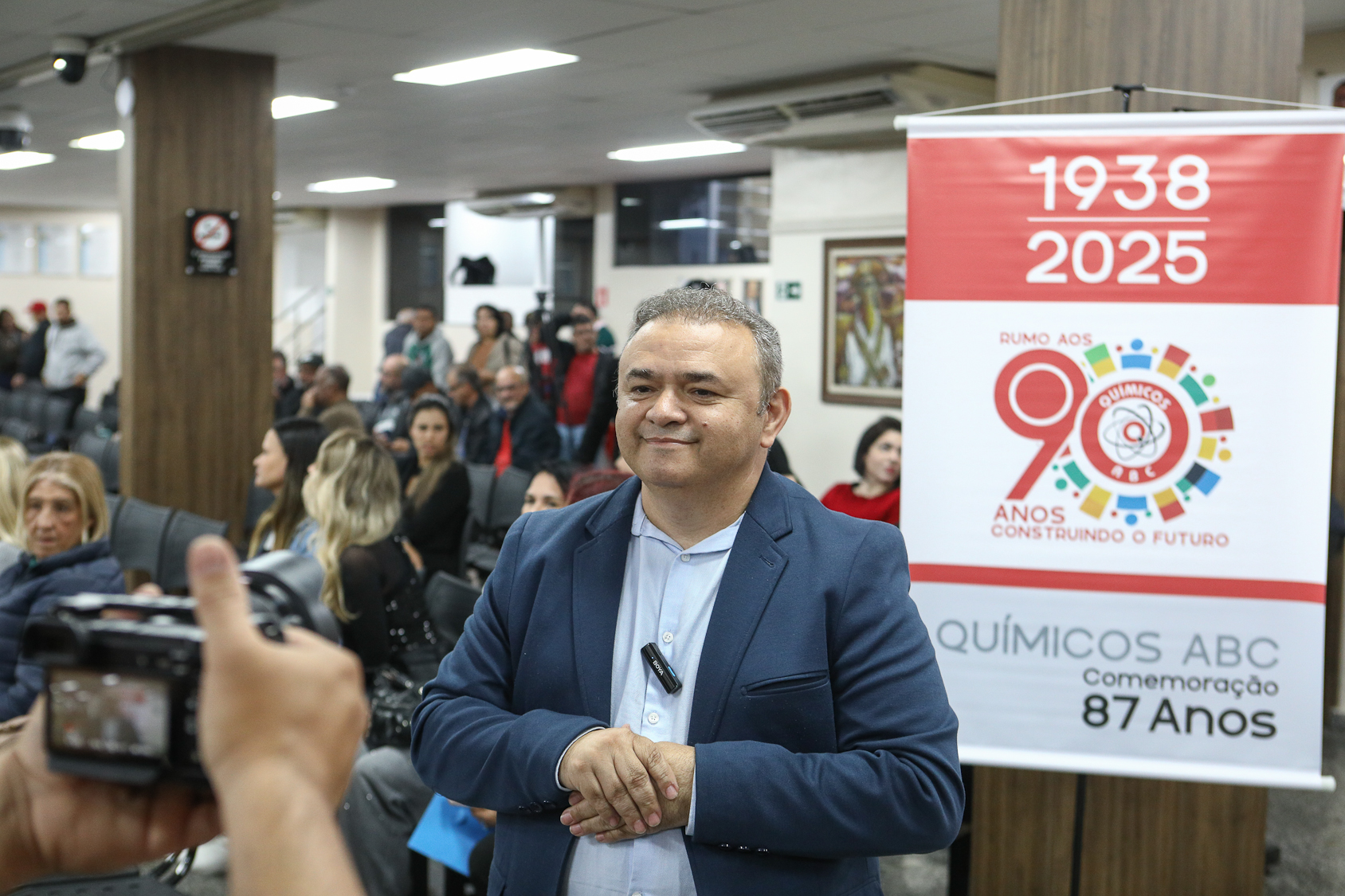 Homenagem ao Sindicato dos Químicos do ABC pelo aniversário de 87 anos com Diploma Legislativo de Honra ao Mérito Social pela autoria do vereador Orlando Vitoriano realizado na Câmara Municipal de Diadema. Av. Antonio Piranga, 474 - Centro de Diadema/SP. Fotos Dino Santos. Brasil_08_10_2025