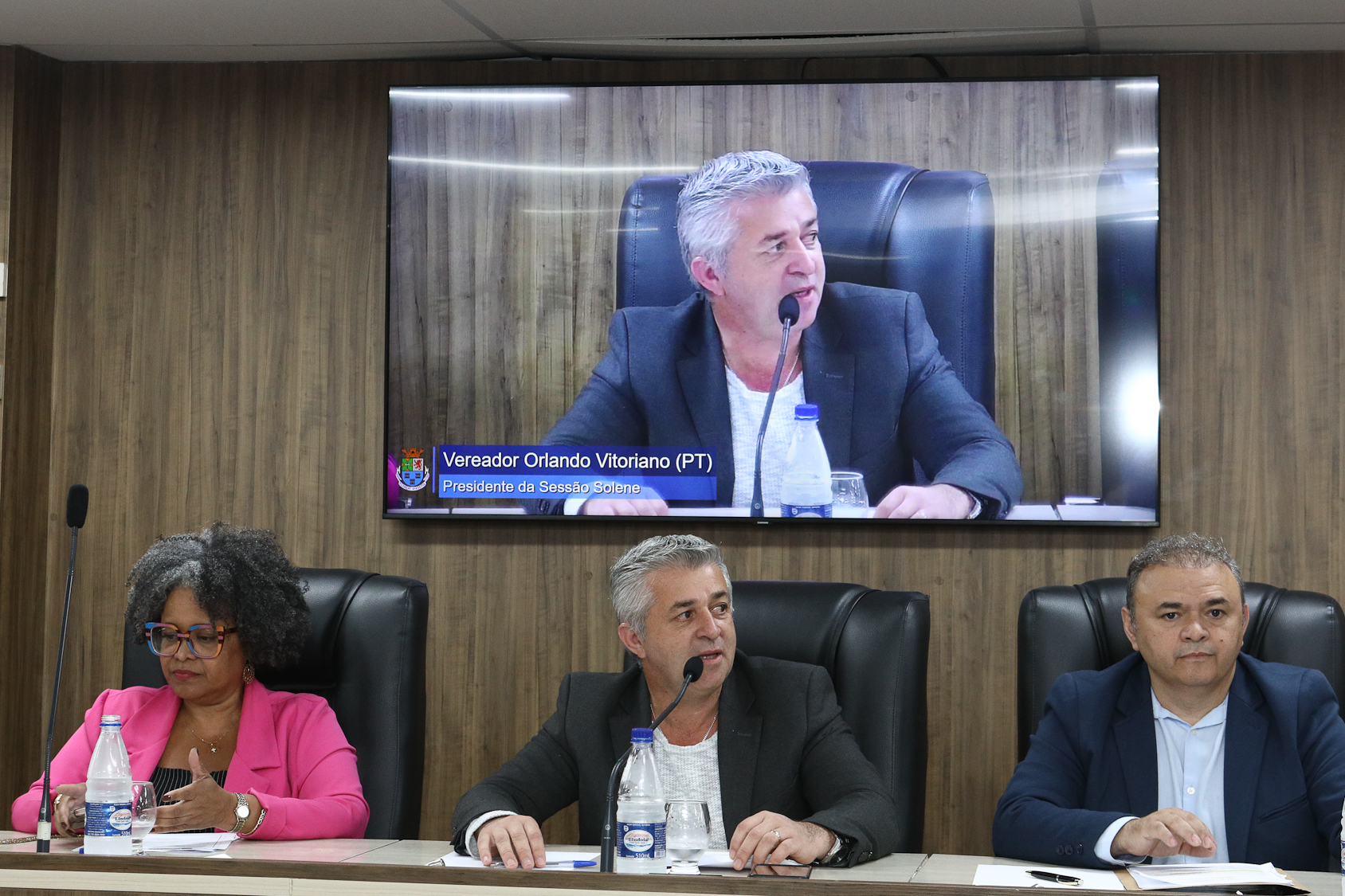 Homenagem ao Sindicato dos Químicos do ABC pelo aniversário de 87 anos com Diploma Legislativo de Honra ao Mérito Social pela autoria do vereador Orlando Vitoriano realizado na Câmara Municipal de Diadema. Av. Antonio Piranga, 474 - Centro de Diadema/SP. Fotos Dino Santos. Brasil_08_10_2025
