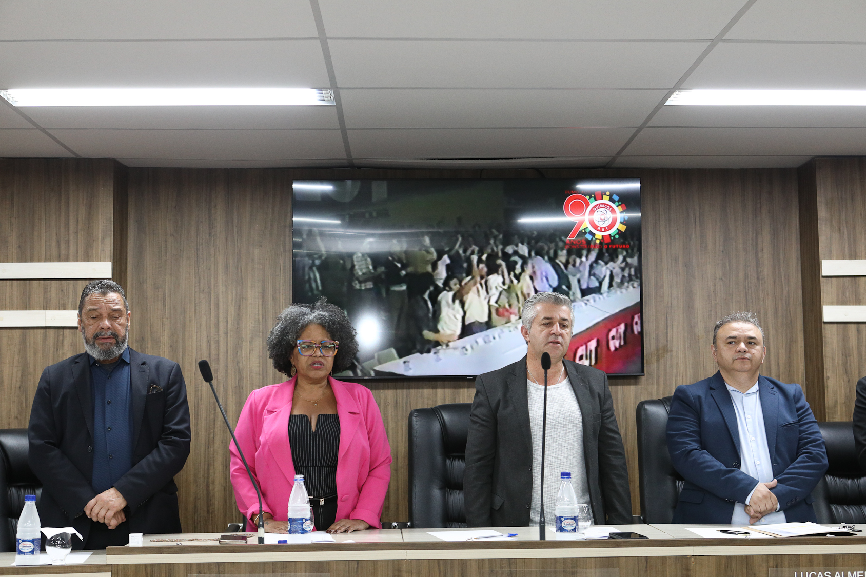 Homenagem ao Sindicato dos Químicos do ABC pelo aniversário de 87 anos com Diploma Legislativo de Honra ao Mérito Social pela autoria do vereador Orlando Vitoriano realizado na Câmara Municipal de Diadema. Av. Antonio Piranga, 474 - Centro de Diadema/SP. Fotos Dino Santos. Brasil_08_10_2025