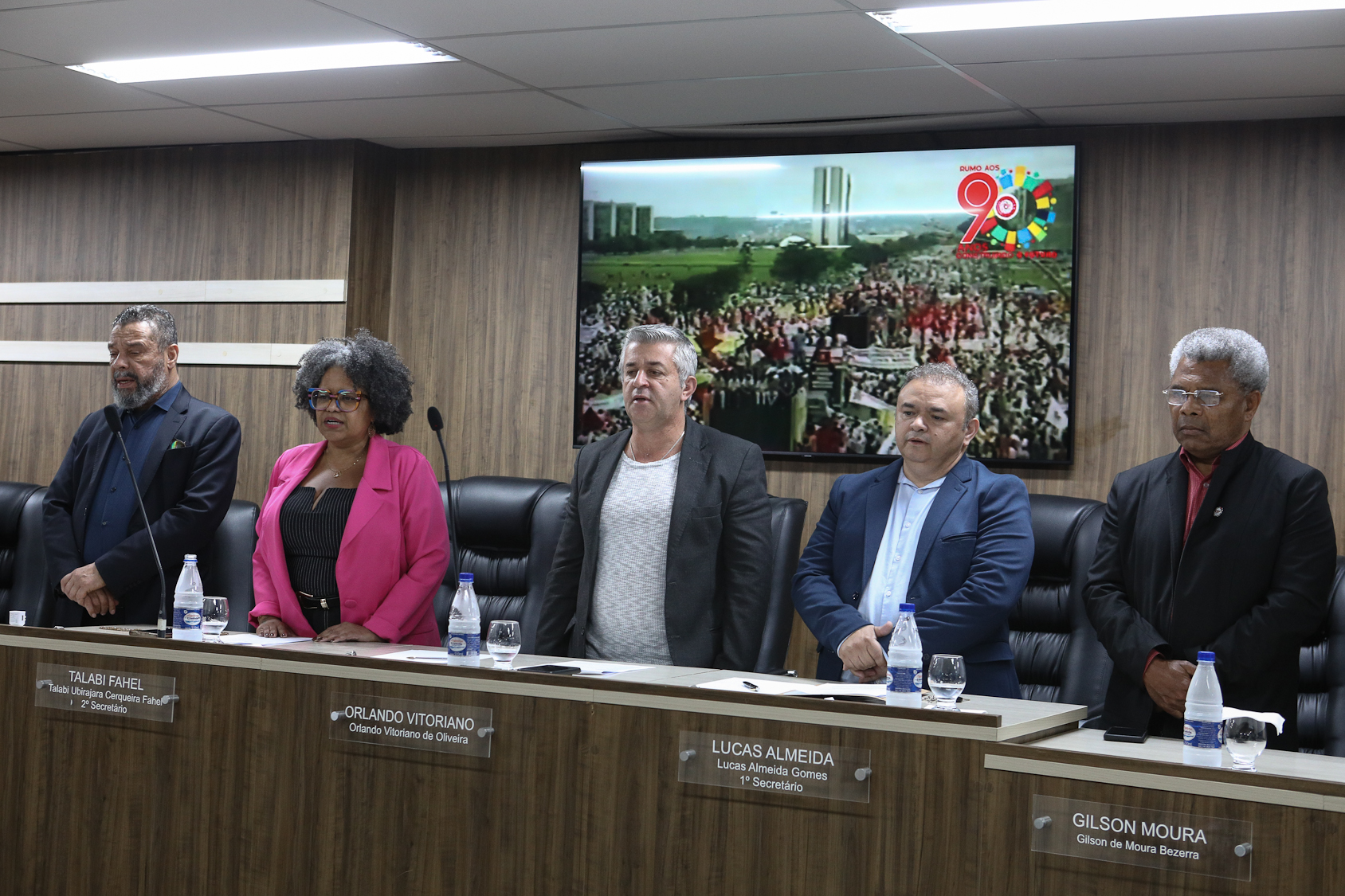 Homenagem ao Sindicato dos Químicos do ABC pelo aniversário de 87 anos com Diploma Legislativo de Honra ao Mérito Social pela autoria do vereador Orlando Vitoriano realizado na Câmara Municipal de Diadema. Av. Antonio Piranga, 474 - Centro de Diadema/SP. Fotos Dino Santos. Brasil_08_10_2025