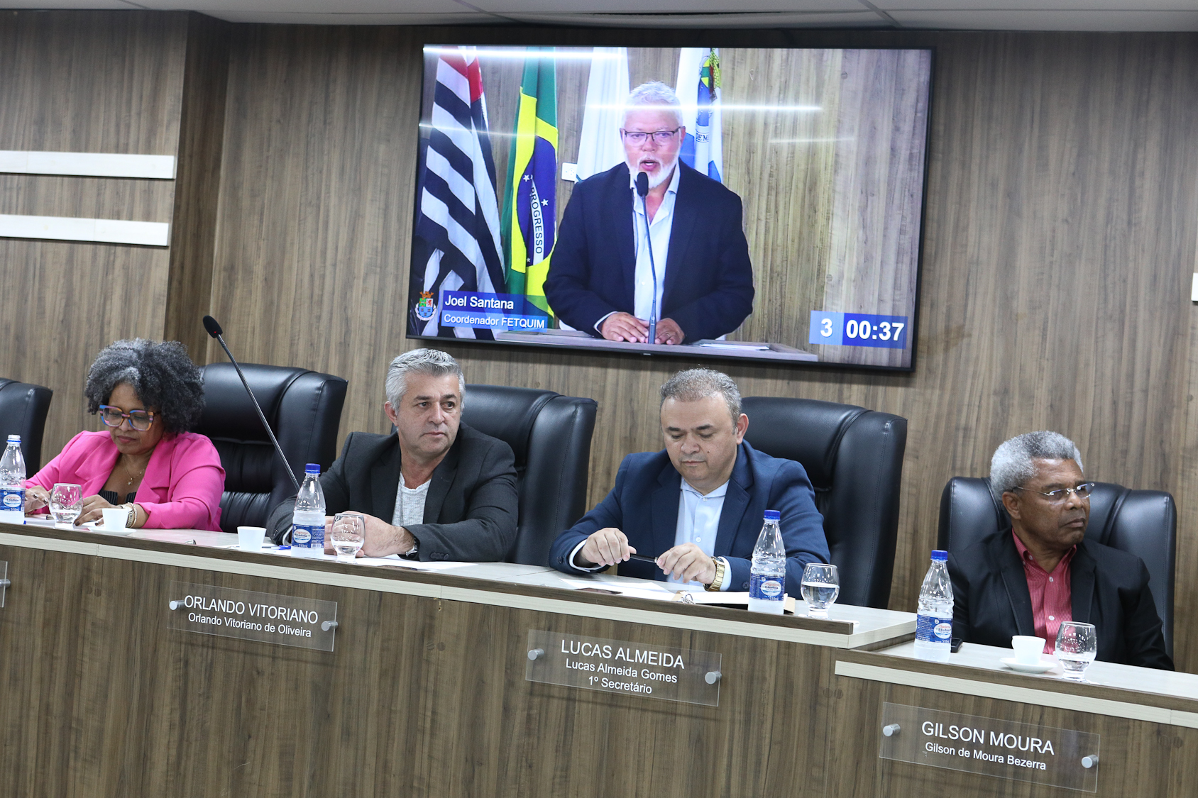 Homenagem ao Sindicato dos Químicos do ABC pelo aniversário de 87 anos com Diploma Legislativo de Honra ao Mérito Social pela autoria do vereador Orlando Vitoriano realizado na Câmara Municipal de Diadema. Av. Antonio Piranga, 474 - Centro de Diadema/SP. Fotos Dino Santos. Brasil_08_10_2025