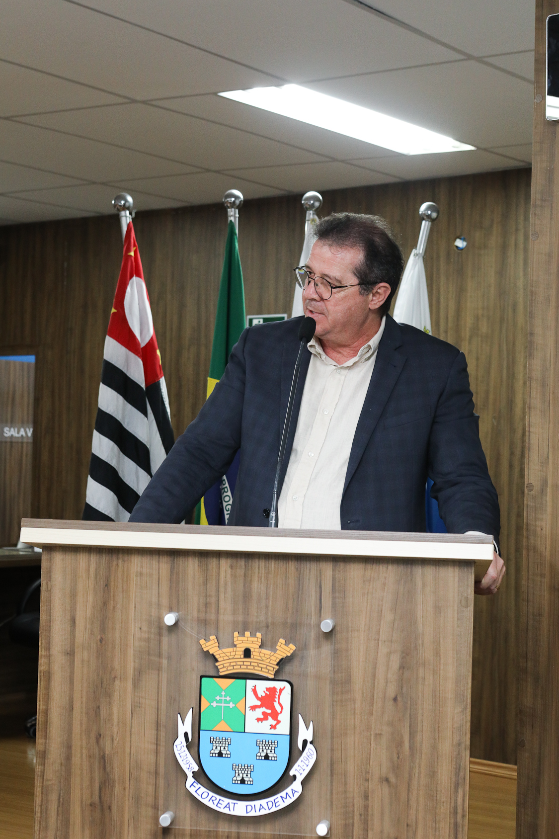 Homenagem ao Sindicato dos Químicos do ABC pelo aniversário de 87 anos com Diploma Legislativo de Honra ao Mérito Social pela autoria do vereador Orlando Vitoriano realizado na Câmara Municipal de Diadema. Av. Antonio Piranga, 474 - Centro de Diadema/SP. Fotos Dino Santos. Brasil_08_10_2025