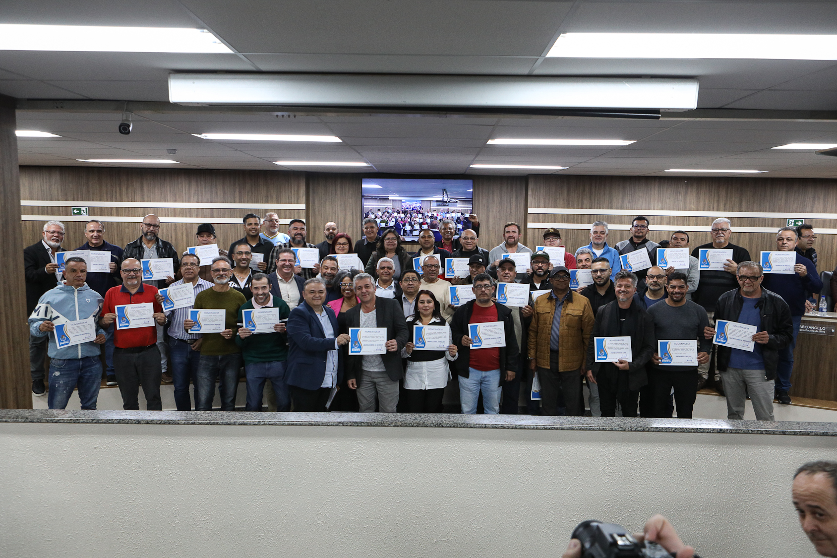 Homenagem ao Sindicato dos Químicos do ABC pelo aniversário de 87 anos com Diploma Legislativo de Honra ao Mérito Social pela autoria do vereador Orlando Vitoriano realizado na Câmara Municipal de Diadema. Av. Antonio Piranga, 474 - Centro de Diadema/SP. Fotos Dino Santos. Brasil_08_10_2025