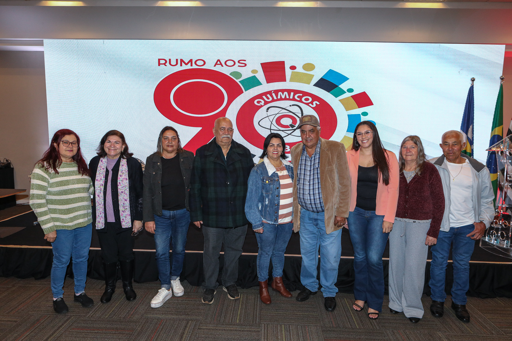Abertura do lançamento Rumo aos 90 anos do Sindicato dos Químicos do ABC realizado no Hotel Braston. Av. Industrial, 885 -  Santo André/SP. Fotos Dino Santos. Brasil_10_10_2025.