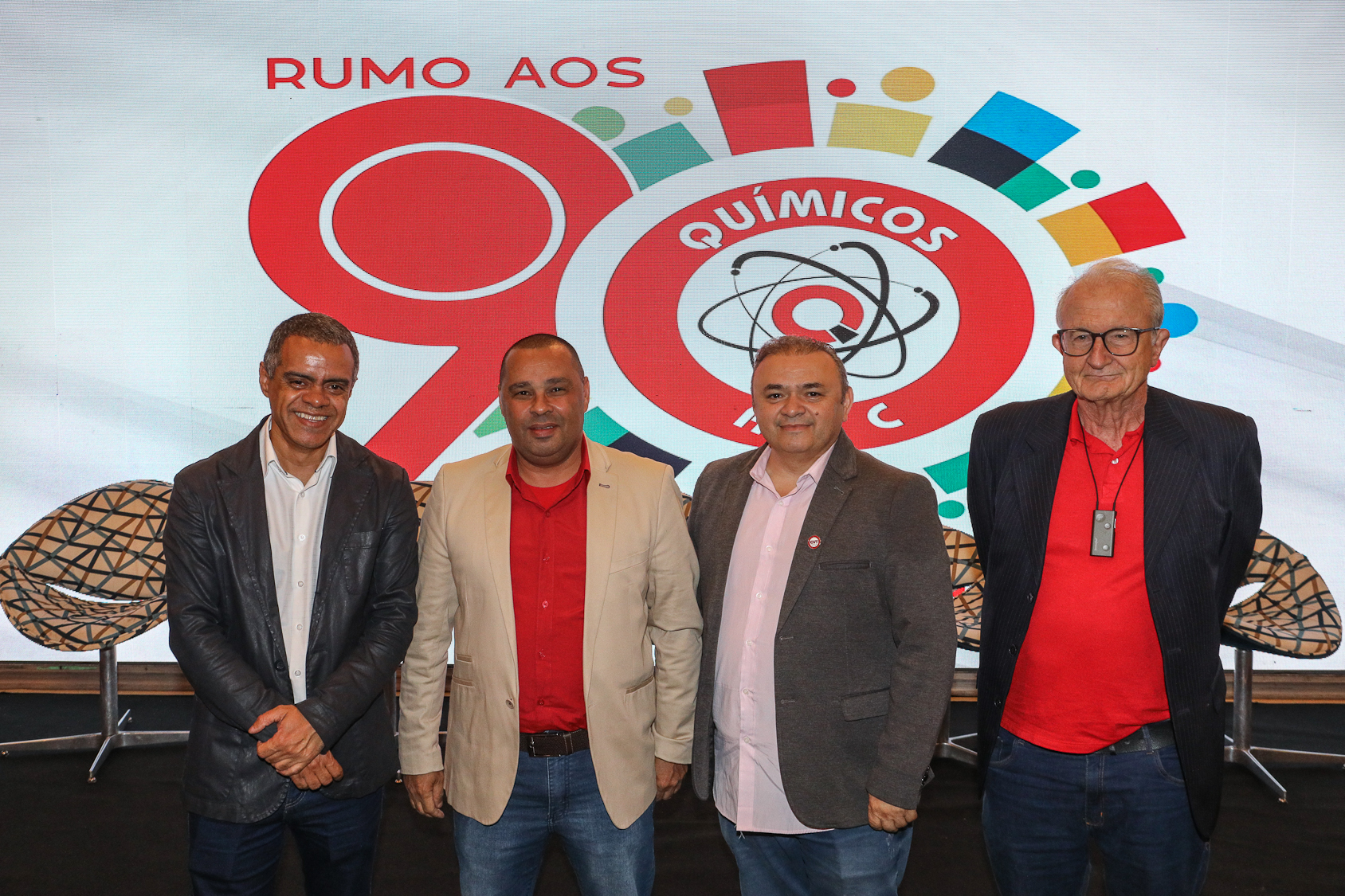 Abertura do lançamento Rumo aos 90 anos do Sindicato dos Químicos do ABC realizado no Hotel Braston. Av. Industrial, 885 -  Santo André/SP. Fotos Dino Santos. Brasil_10_10_2025.