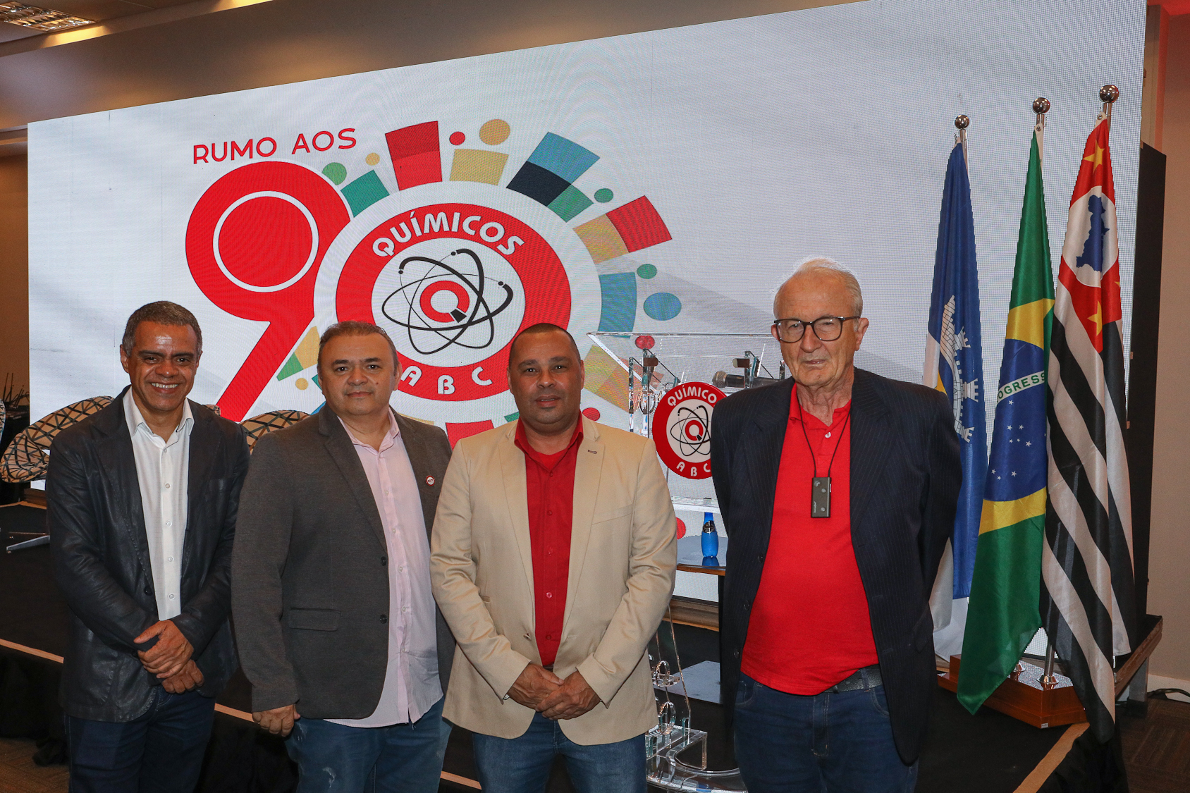 Abertura do lançamento Rumo aos 90 anos do Sindicato dos Químicos do ABC realizado no Hotel Braston. Av. Industrial, 885 -  Santo André/SP. Fotos Dino Santos. Brasil_10_10_2025.