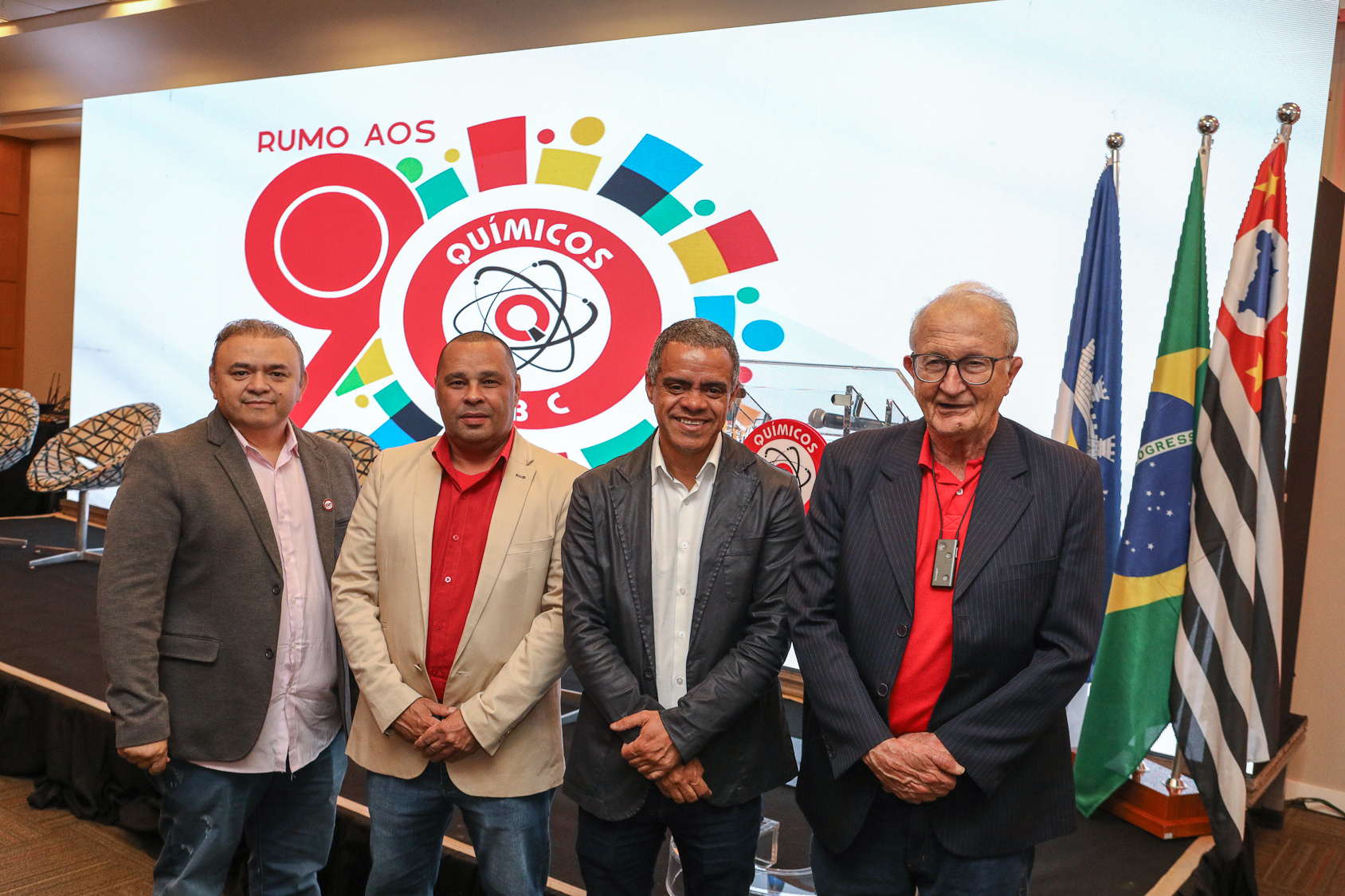 Abertura do lançamento Rumo aos 90 anos do Sindicato dos Químicos do ABC realizado no Hotel Braston. Av. Industrial, 885 -  Santo André/SP. Fotos Dino Santos. Brasil_10_10_2025.