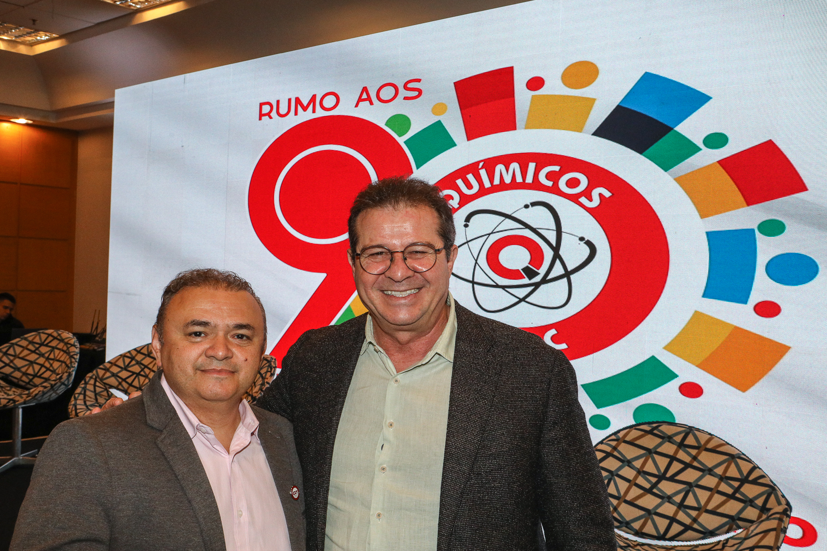 Abertura do lançamento Rumo aos 90 anos do Sindicato dos Químicos do ABC realizado no Hotel Braston. Av. Industrial, 885 -  Santo André/SP. Fotos Dino Santos. Brasil_10_10_2025.