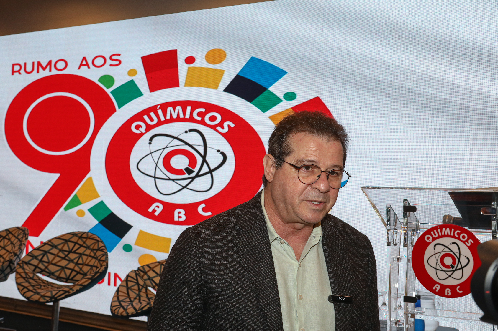 Abertura do lançamento Rumo aos 90 anos do Sindicato dos Químicos do ABC realizado no Hotel Braston. Av. Industrial, 885 -  Santo André/SP. Fotos Dino Santos. Brasil_10_10_2025.
