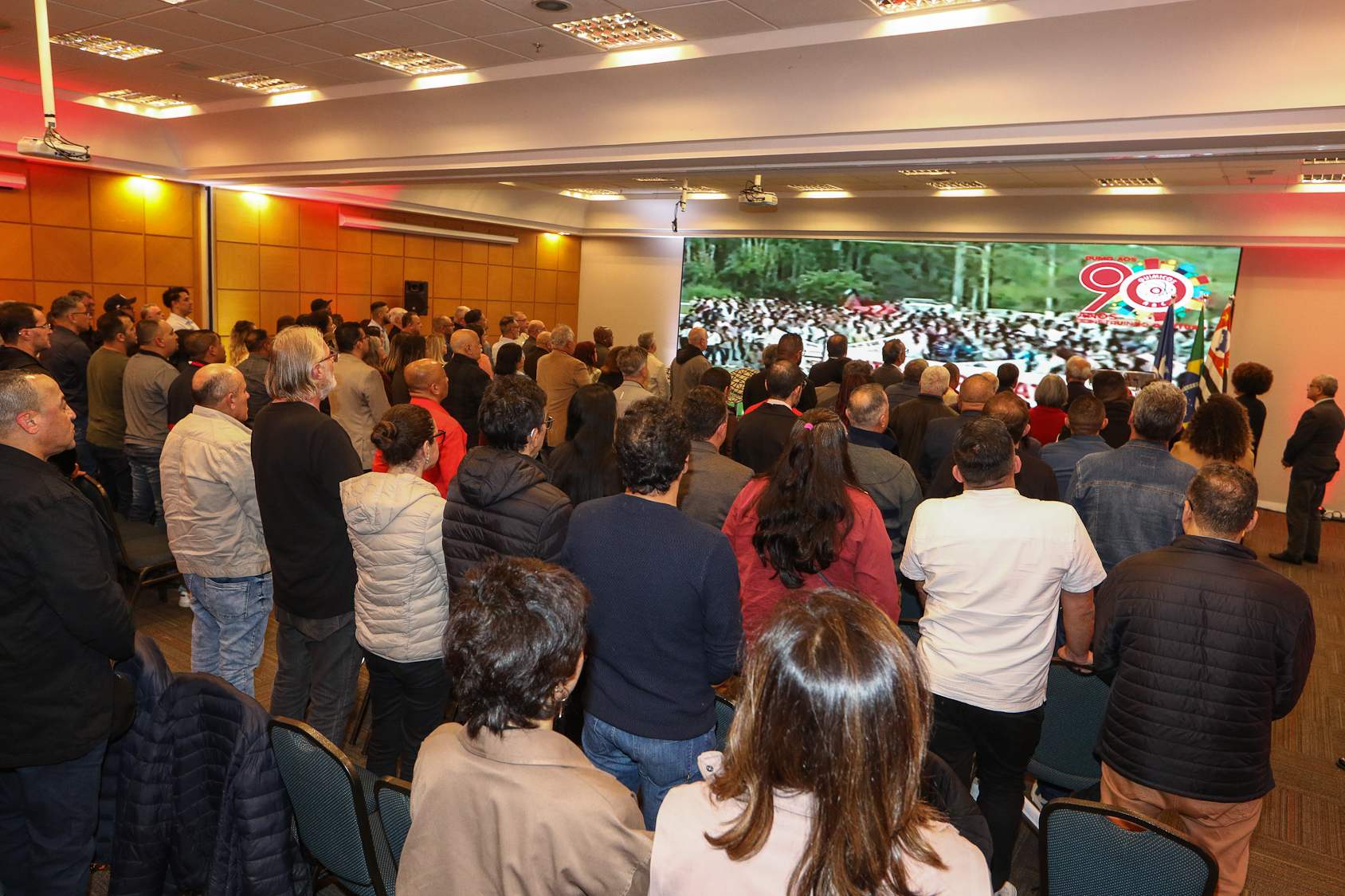 Abertura do lançamento Rumo aos 90 anos do Sindicato dos Químicos do ABC realizado no Hotel Braston. Av. Industrial, 885 -  Santo André/SP. Fotos Dino Santos. Brasil_10_10_2025.