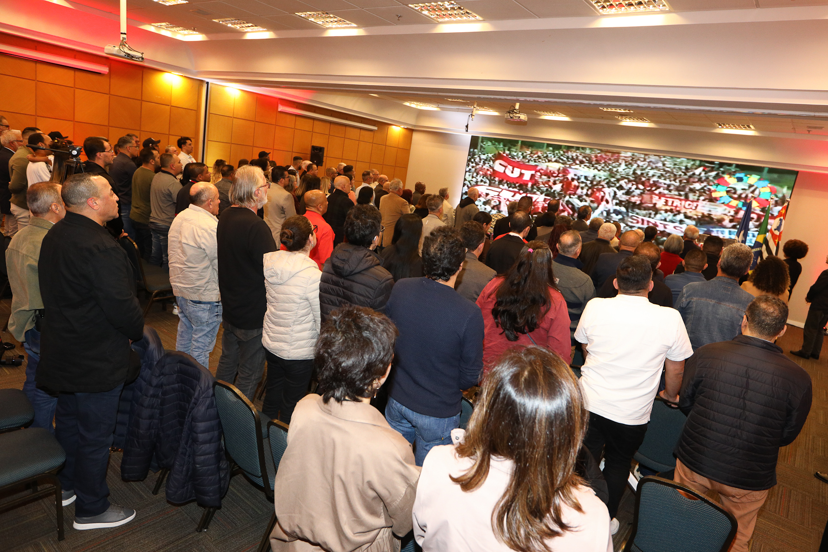 Abertura do lançamento Rumo aos 90 anos do Sindicato dos Químicos do ABC realizado no Hotel Braston. Av. Industrial, 885 -  Santo André/SP. Fotos Dino Santos. Brasil_10_10_2025.
