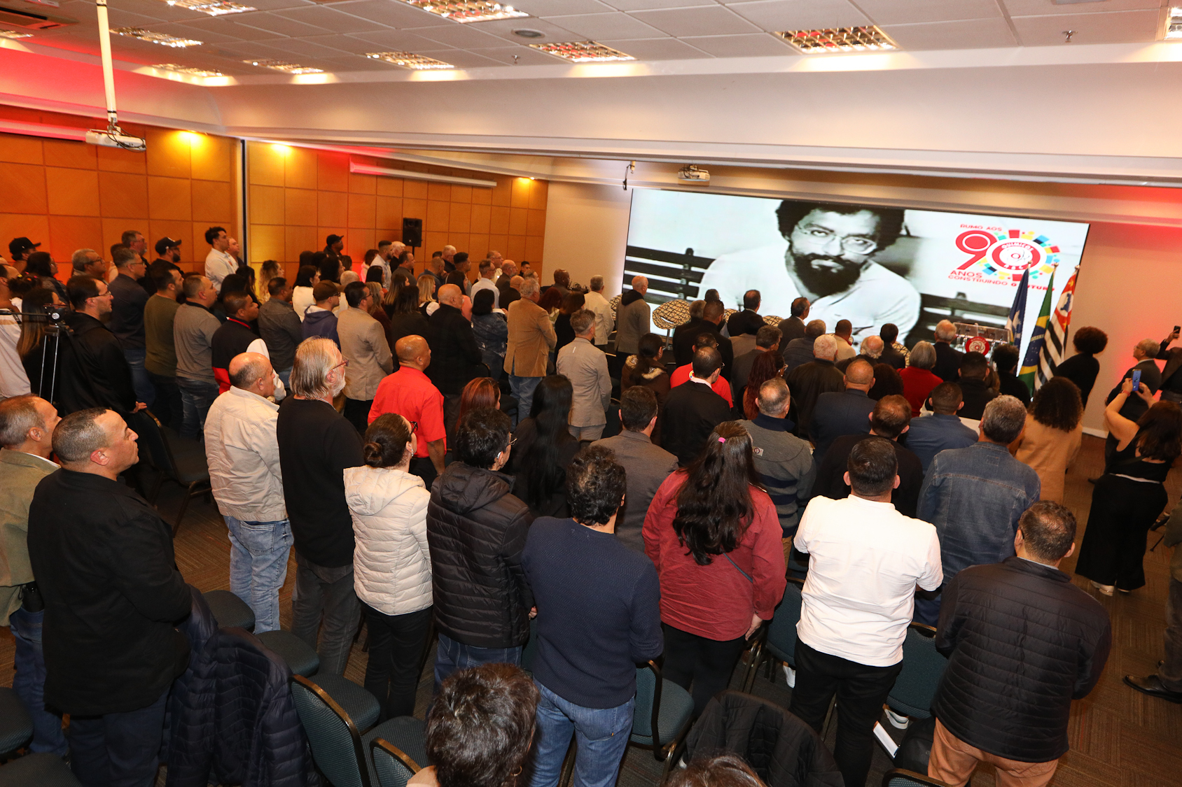 Abertura do lançamento Rumo aos 90 anos do Sindicato dos Químicos do ABC realizado no Hotel Braston. Av. Industrial, 885 -  Santo André/SP. Fotos Dino Santos. Brasil_10_10_2025.