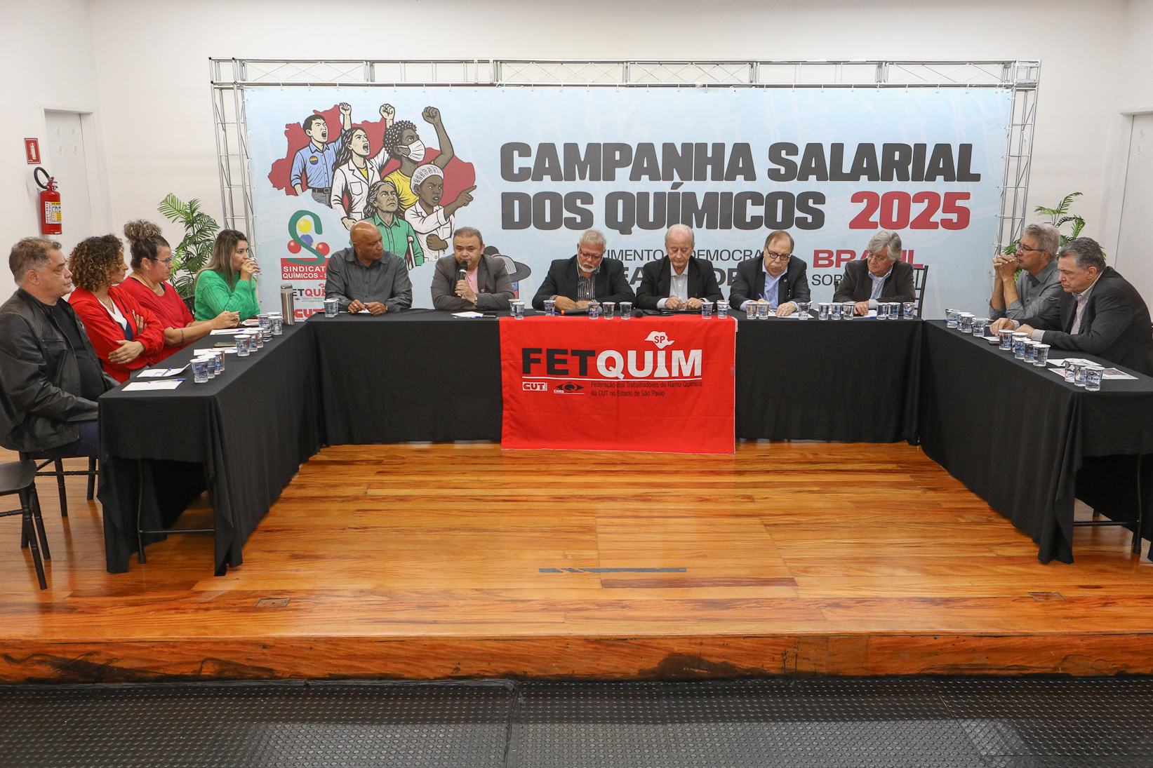 Rodada de negociação da campanha salarial de 2025/2026 do setor químico realizado no Sindicato dos Químicos de São Paulo. Rua Tamandaré, 348 - Liberdade, São Paulo/SP. Fotos Dino Santos. Brasil_31_10_2025.