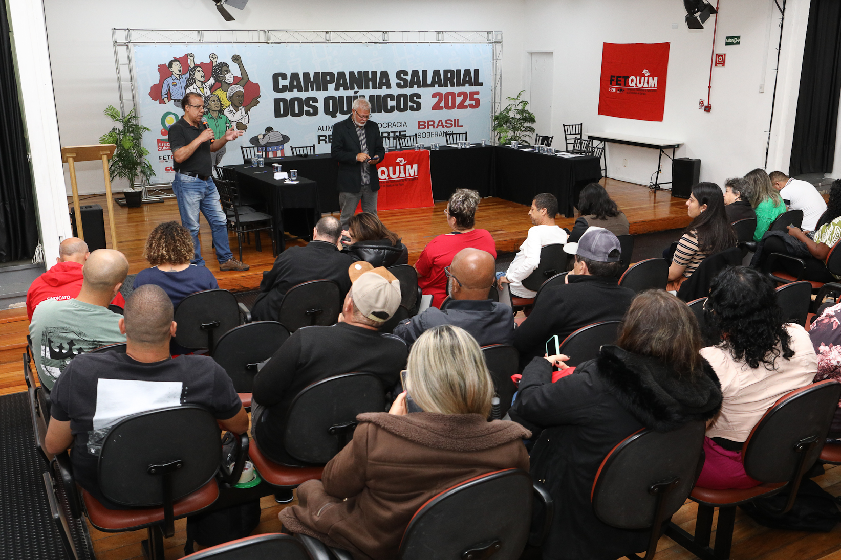 Rodada de negociação da campanha salarial de 2025/2026 do setor químico realizado no Sindicato dos Químicos de São Paulo. Rua Tamandaré, 348 - Liberdade, São Paulo/SP. Fotos Dino Santos. Brasil_31_10_2025.