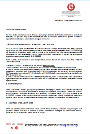 Circular às empresas – Novembro 2025 – CCT