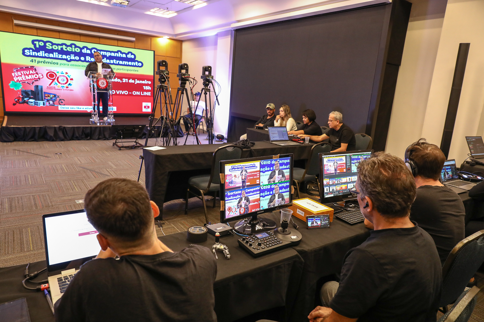 1º Sorteio da Campanha de Sindicalização e Recadastramento festival de prêmios realizado o sorteio no Hotel Bristol. Av. Industrial, 885 - Santo André/SP. Fotos Dino Santos. Brasil_31_01_2026.