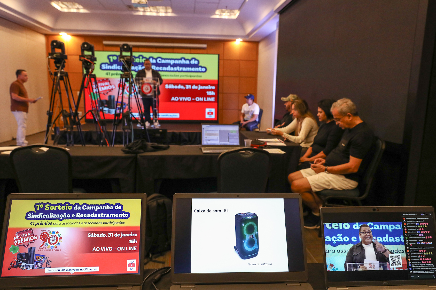 1º Sorteio da Campanha de Sindicalização e Recadastramento festival de prêmios realizado o sorteio no Hotel Bristol. Av. Industrial, 885 - Santo André/SP. Fotos Dino Santos. Brasil_31_01_2026.