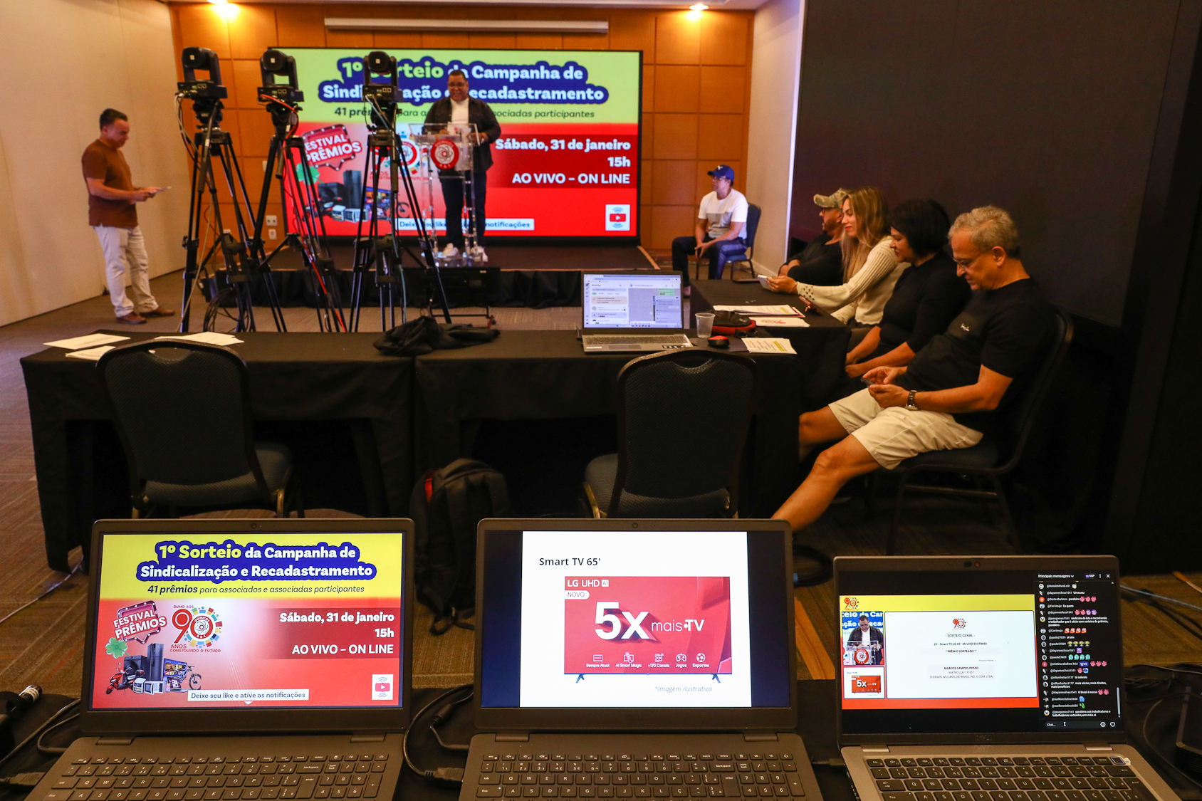 1º Sorteio da Campanha de Sindicalização e Recadastramento festival de prêmios realizado o sorteio no Hotel Bristol. Av. Industrial, 885 - Santo André/SP. Fotos Dino Santos. Brasil_31_01_2026.