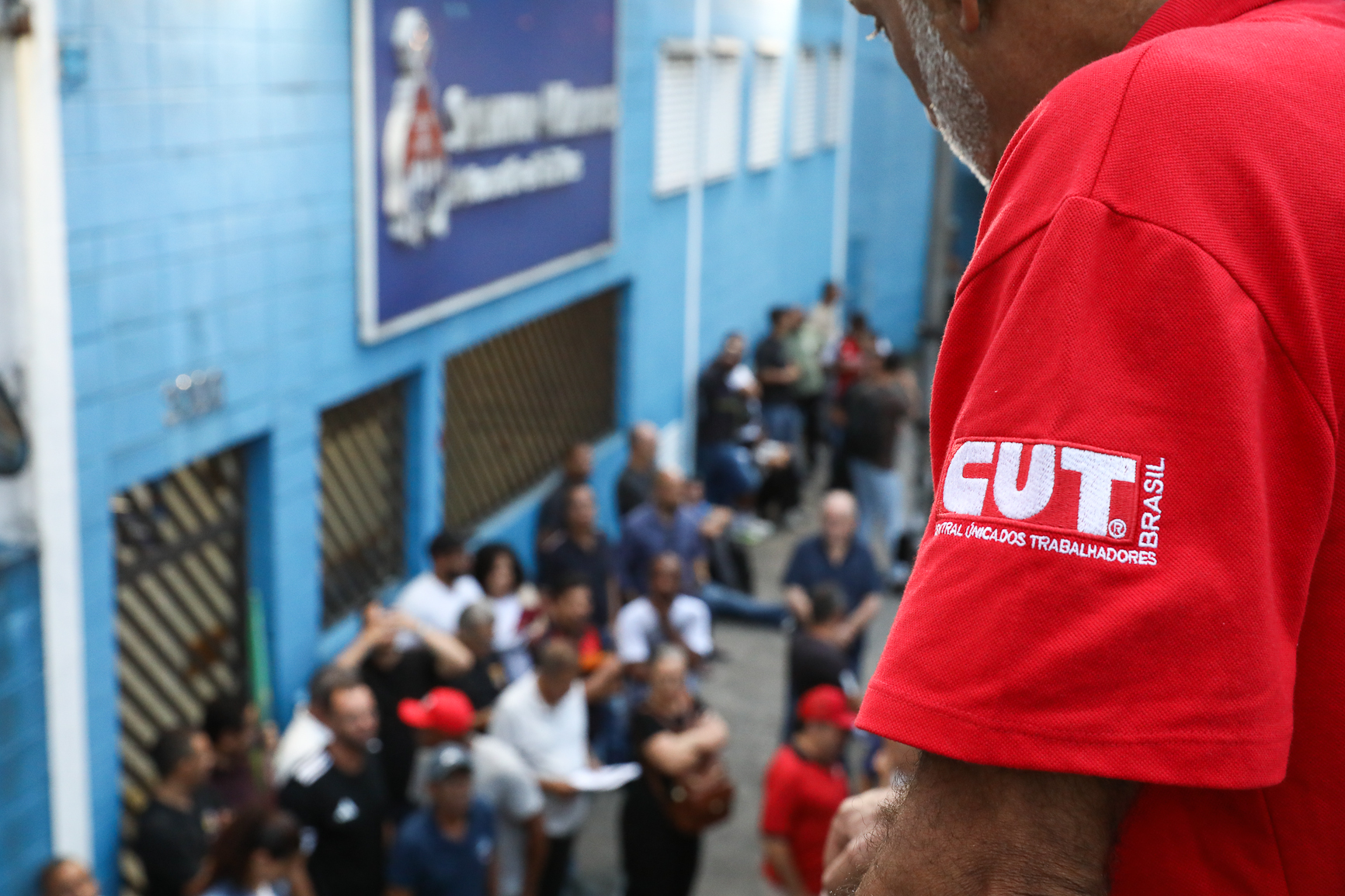 Ato contra a demissão do representante dos trabalhadores por injusta causa na Sherwin Williams. Estrada do Montanhão, 3.000 - São Bernardo do Campo/SP. Fotos Dino Santos. Brasil_13_02_2026.