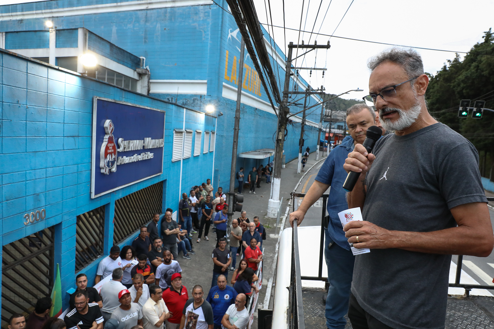Ato contra a demissão do representante dos trabalhadores por injusta causa na Sherwin Williams. Estrada do Montanhão, 3.000 - São Bernardo do Campo/SP. Fotos Dino Santos. Brasil_13_02_2026.