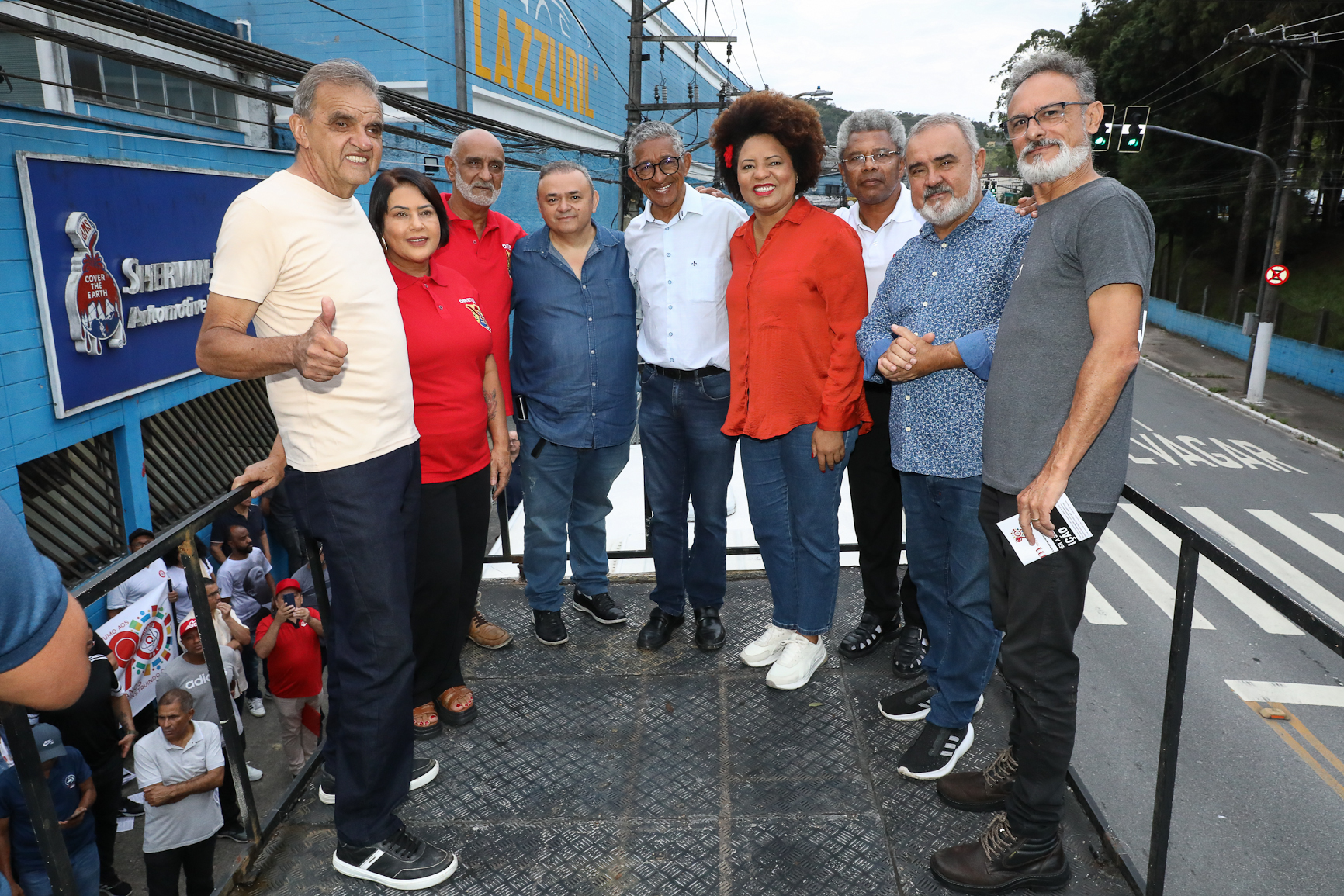 Ato contra a demissão do representante dos trabalhadores por injusta causa na Sherwin Williams. Estrada do Montanhão, 3.000 - São Bernardo do Campo/SP. Fotos Dino Santos. Brasil_13_02_2026.