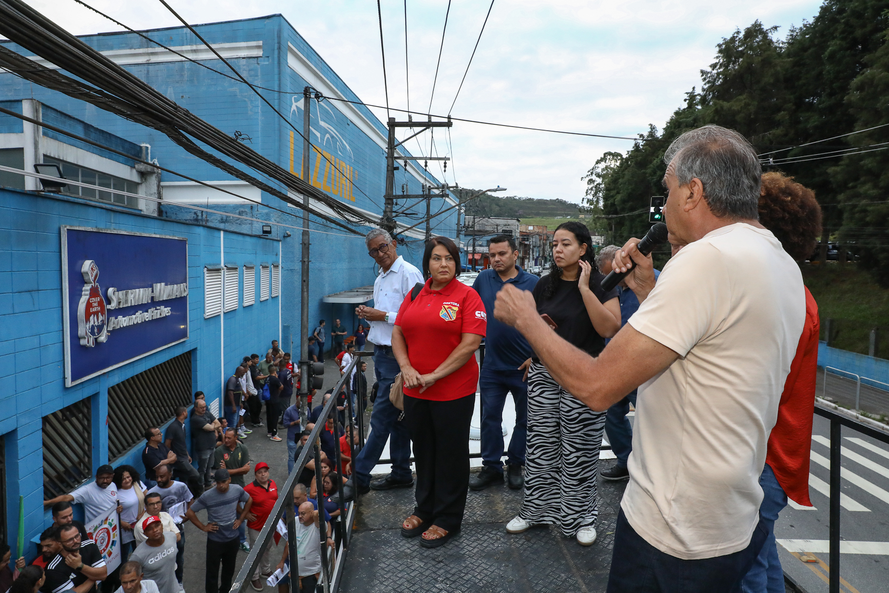 Ato contra a demissão do representante dos trabalhadores por injusta causa na Sherwin Williams. Estrada do Montanhão, 3.000 - São Bernardo do Campo/SP. Fotos Dino Santos. Brasil_13_02_2026.