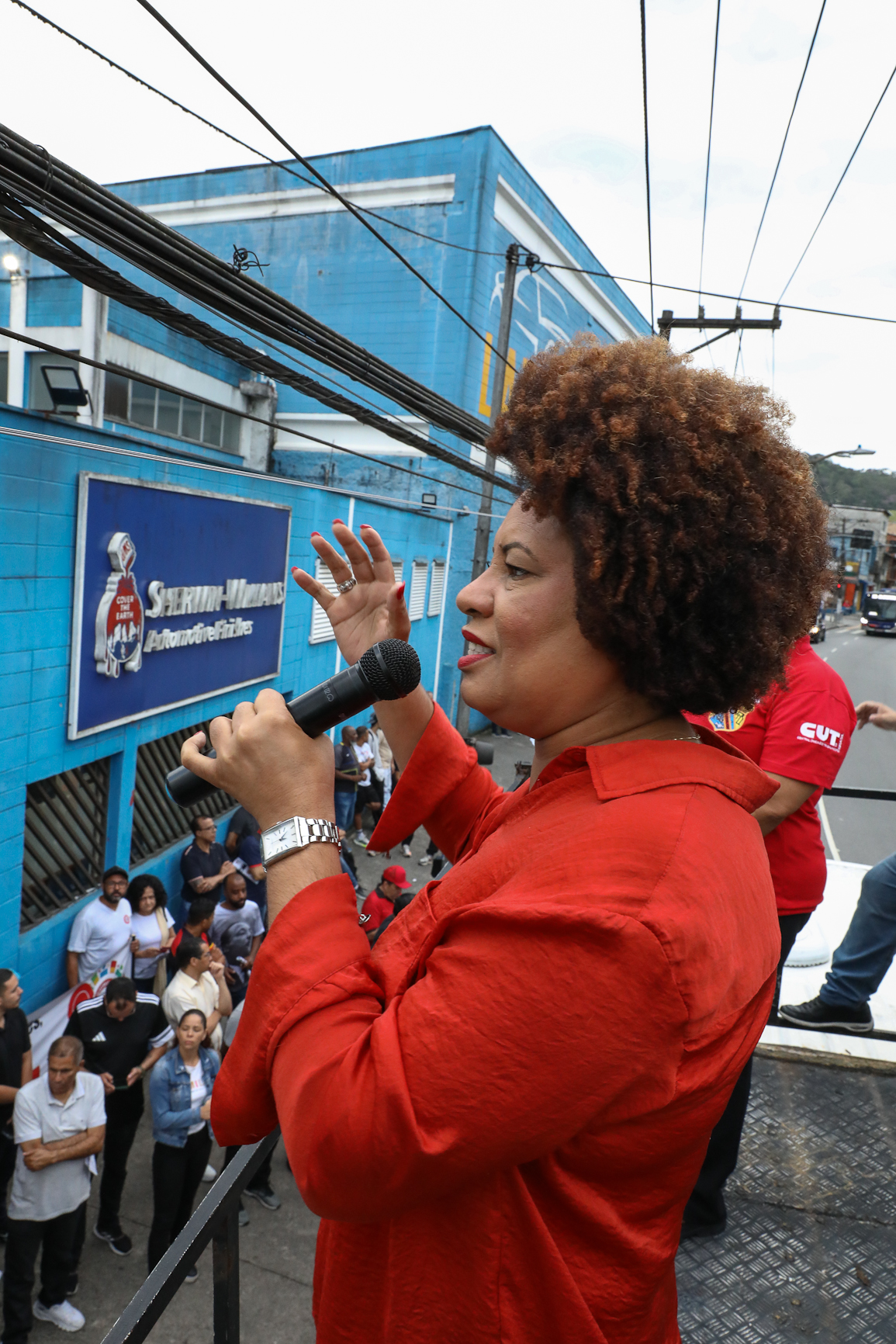 Ato contra a demissão do representante dos trabalhadores por injusta causa na Sherwin Williams. Estrada do Montanhão, 3.000 - São Bernardo do Campo/SP. Fotos Dino Santos. Brasil_13_02_2026.