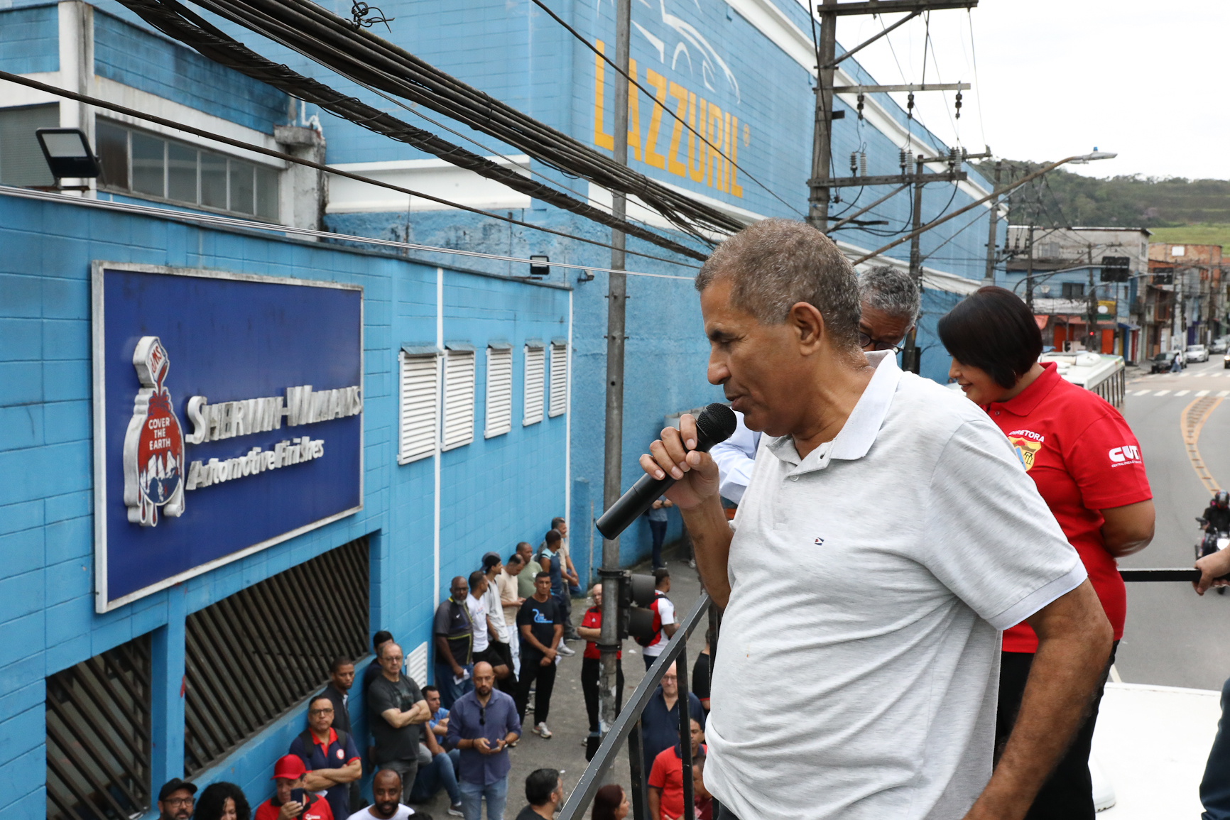 Ato contra a demissão do representante dos trabalhadores por injusta causa na Sherwin Williams. Estrada do Montanhão, 3.000 - São Bernardo do Campo/SP. Fotos Dino Santos. Brasil_13_02_2026.