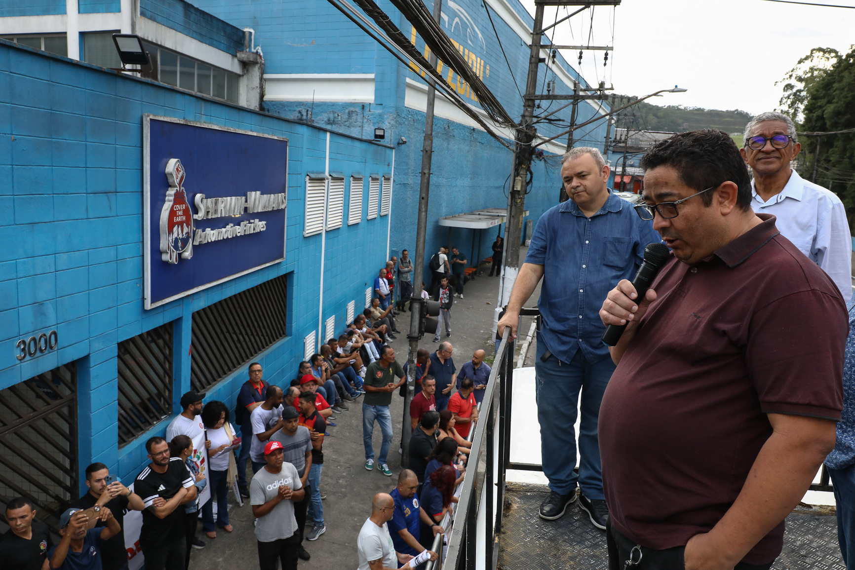 Ato contra a demissão do representante dos trabalhadores por injusta causa na Sherwin Williams. Estrada do Montanhão, 3.000 - São Bernardo do Campo/SP. Fotos Dino Santos. Brasil_13_02_2026.