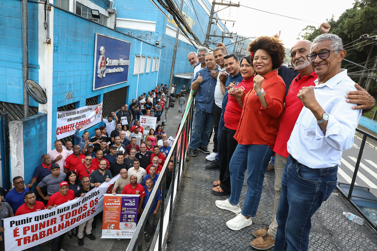 Ato contra a demissão do representante dos trabalhadores por injusta causa na Sherwin Williams. Estrada do Montanhão, 3.000 - São Bernardo do Campo/SP. Fotos Dino Santos. Brasil_13_02_2026.