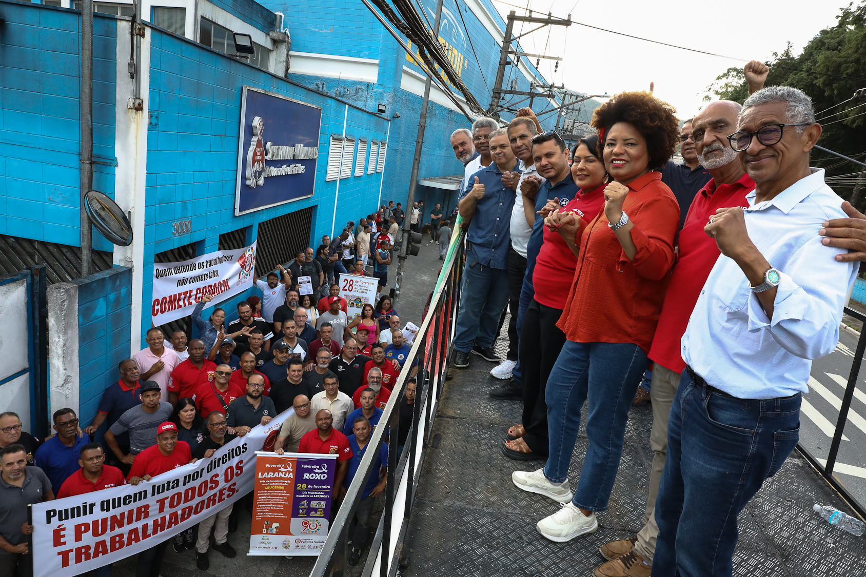 Ato contra a demissão do representante dos trabalhadores por injusta causa na Sherwin Williams. Estrada do Montanhão, 3.000 - São Bernardo do Campo/SP. Fotos Dino Santos. Brasil_13_02_2026.