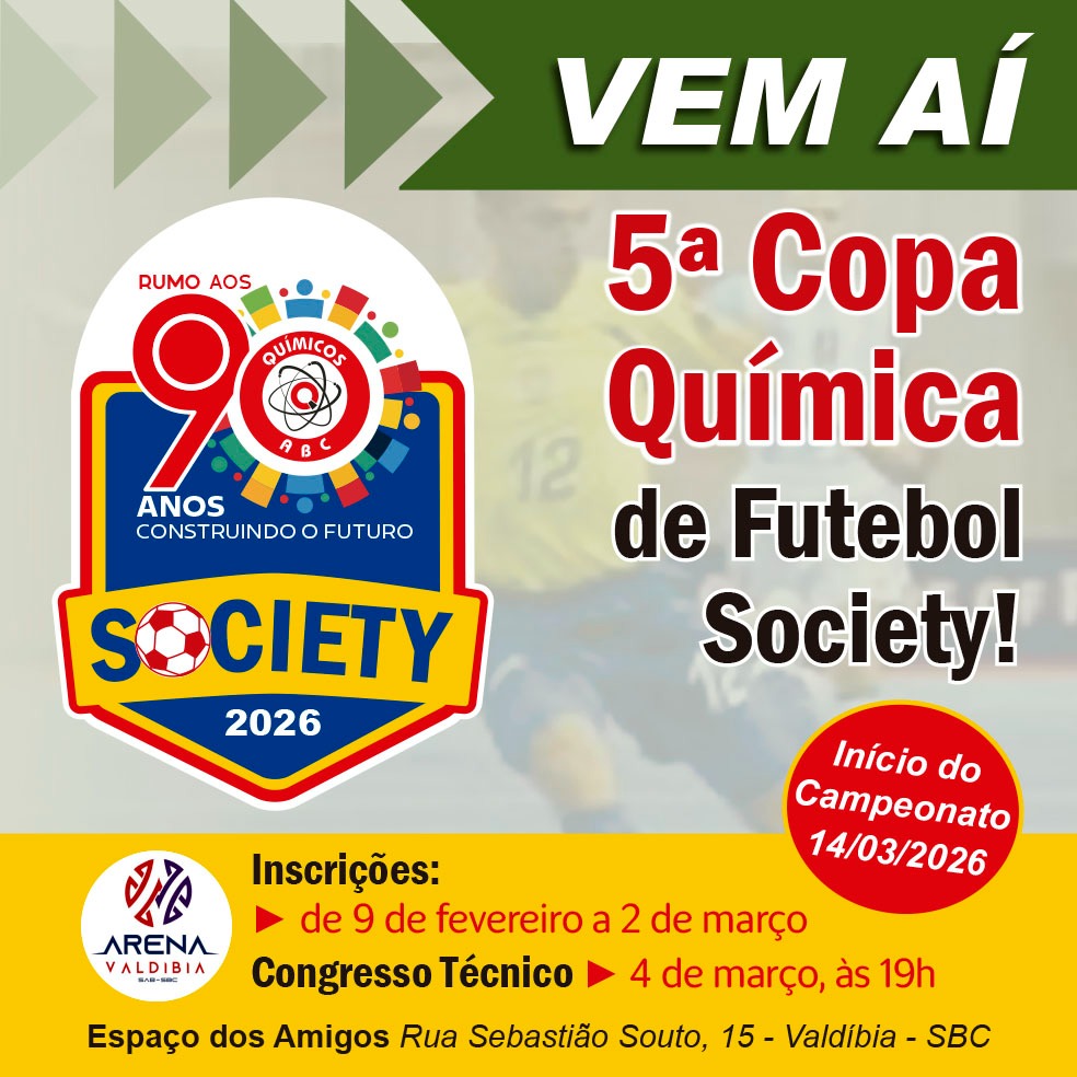 Estão abertas as inscrições para a 5ª Copa Química de Futebol Society!