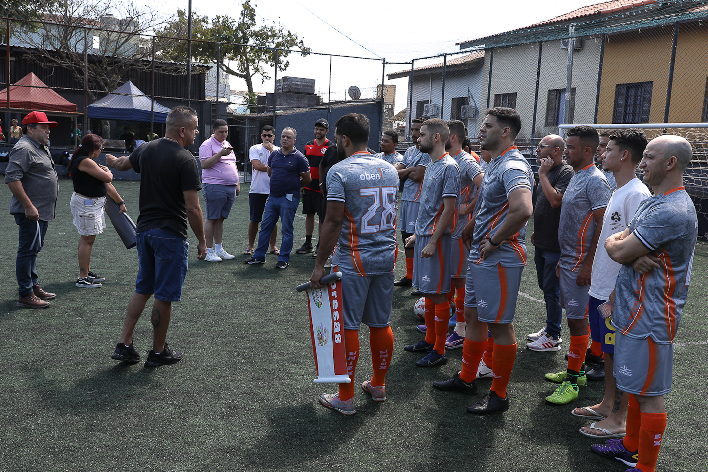 Abertura da Copa Química entre empresas da categoria Química do ABC realizado na Associação do Valdibia em São Bernardo do Campo/SP. Fotos Dino Santos. Brasil_14_03_2025.