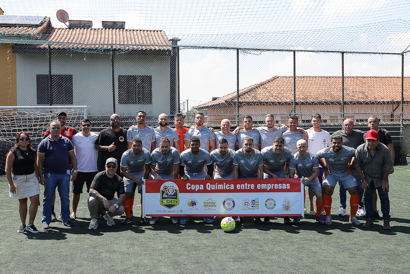 Abertura da Copa Química entre empresas da categoria Química do ABC realizado na Associação do Valdibia em São Bernardo do Campo/SP. Fotos Dino Santos. Brasil_14_03_2025.