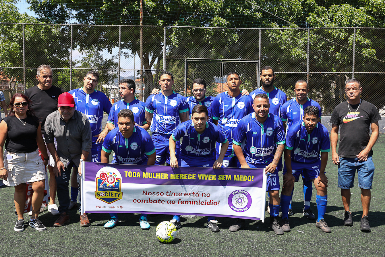Abertura da Copa Química entre empresas da categoria Química do ABC realizado na Associação do Valdibia em São Bernardo do Campo/SP. Fotos Dino Santos. Brasil_14_03_2025.