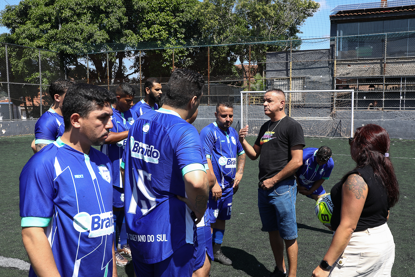 Abertura da Copa Química entre empresas da categoria Química do ABC realizado na Associação do Valdibia em São Bernardo do Campo/SP. Fotos Dino Santos. Brasil_14_03_2025.