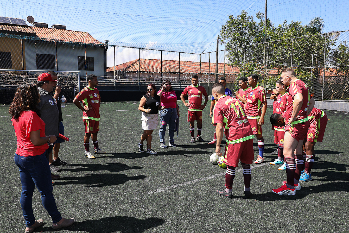 Abertura da Copa Química entre empresas da categoria Química do ABC realizado na Associação do Valdibia em São Bernardo do Campo/SP. Fotos Dino Santos. Brasil_14_03_2025.
