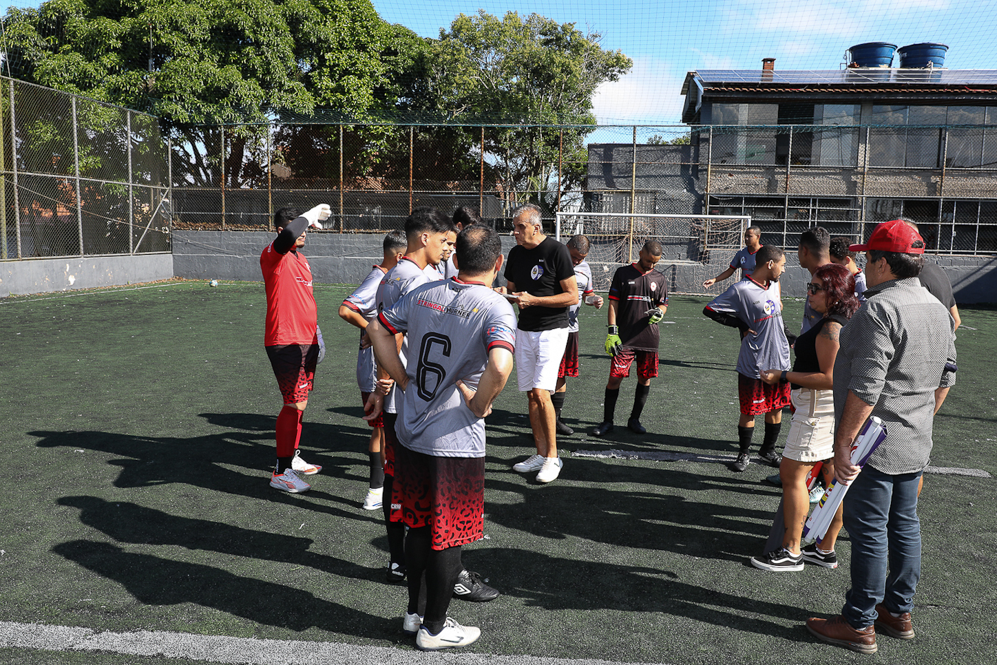 Abertura da Copa Química entre empresas da categoria Química do ABC realizado na Associação do Valdibia em São Bernardo do Campo/SP. Fotos Dino Santos. Brasil_14_03_2025.