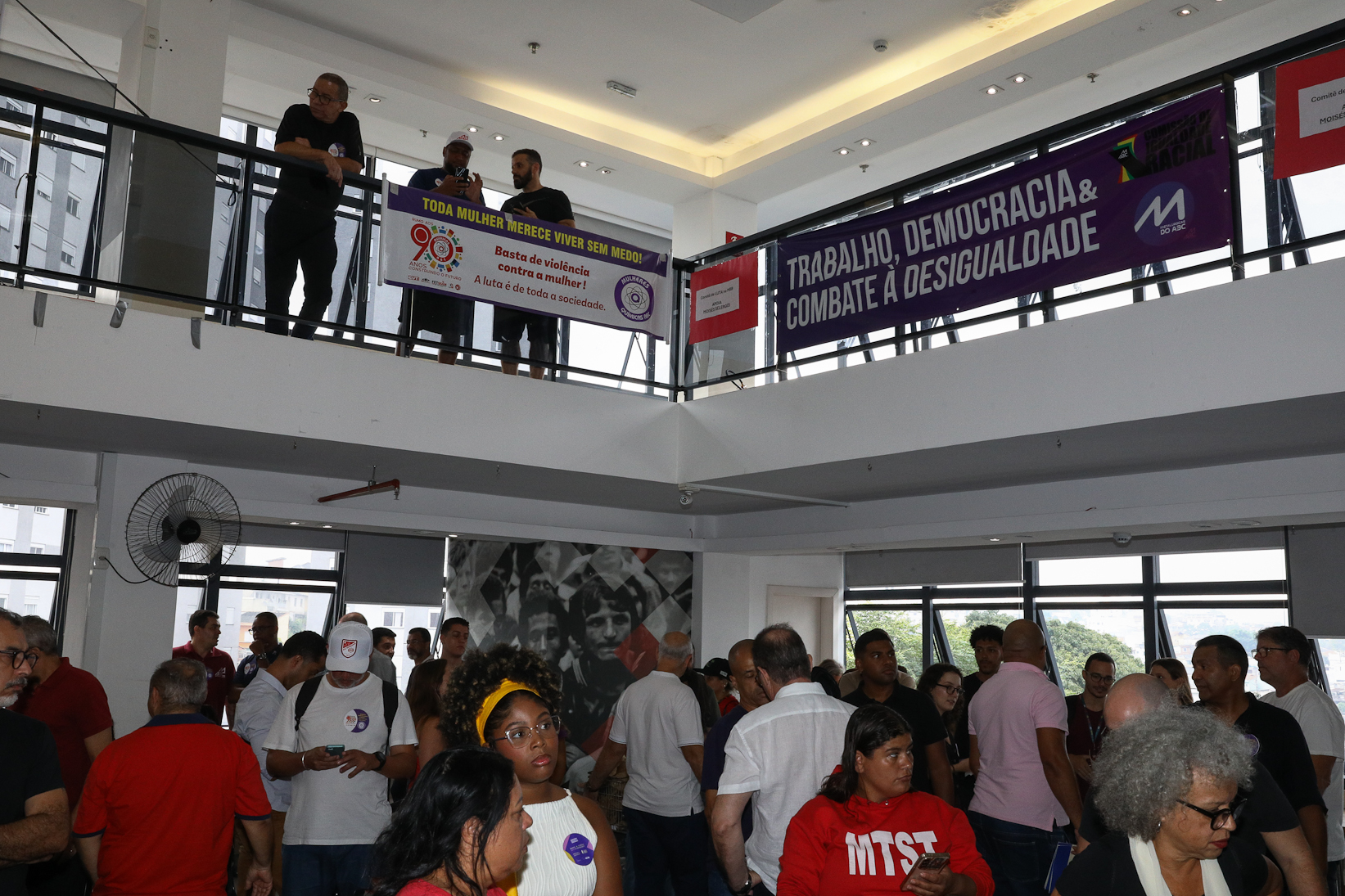 Lançamento da cartilha papo de homen contra a violência a mulher no Sindicato dos Metelúrgicos do ABC com a presensa da ministra das Mulheres do Governo Federal, Márcia Lopes realizado no Sindicato dos Metalúrgicos do ABC. Rua João Basso, 231 - Centro de SBC/SP. Fotos Dino Santos. Brasil_19_03_2026.